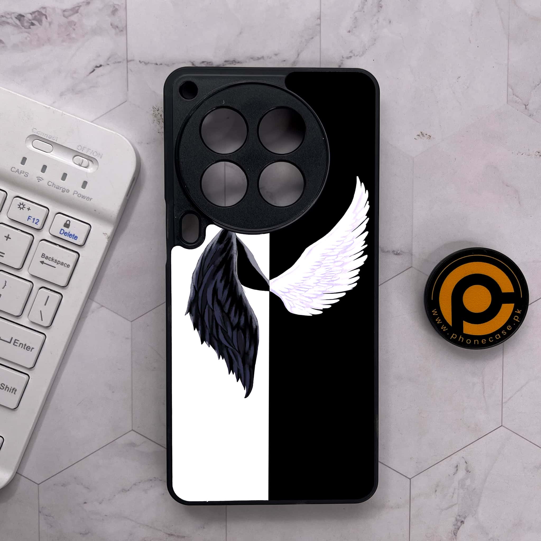 Tecno Camon 30 Premier - Angel Wings 2.0 Series - Premium Metal Printed soft Bumper shock Proof Case