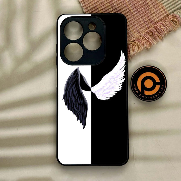 Tecno Spark GO 2024/ Smart 8/ Spark 20/ 20c/ Pop 8/ Hot 40i- Angel Wings 2.0  Design 5 - Premium Metal Printed soft Bumper shock Proof Case  CS-53486