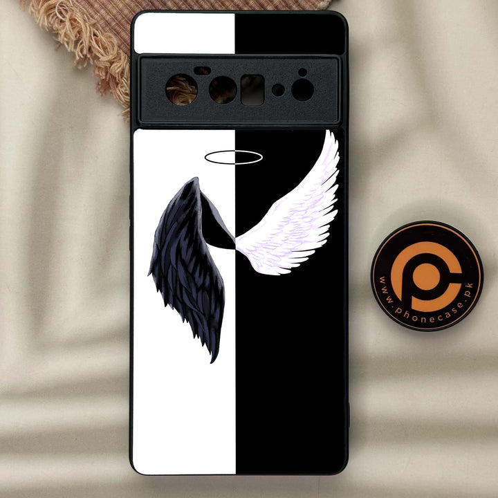 Google Pixel 6 Pro- Angel Wings 2.0 Design 5- Premium Metal Printed soft Bumper Shock Proof Case CS-46606