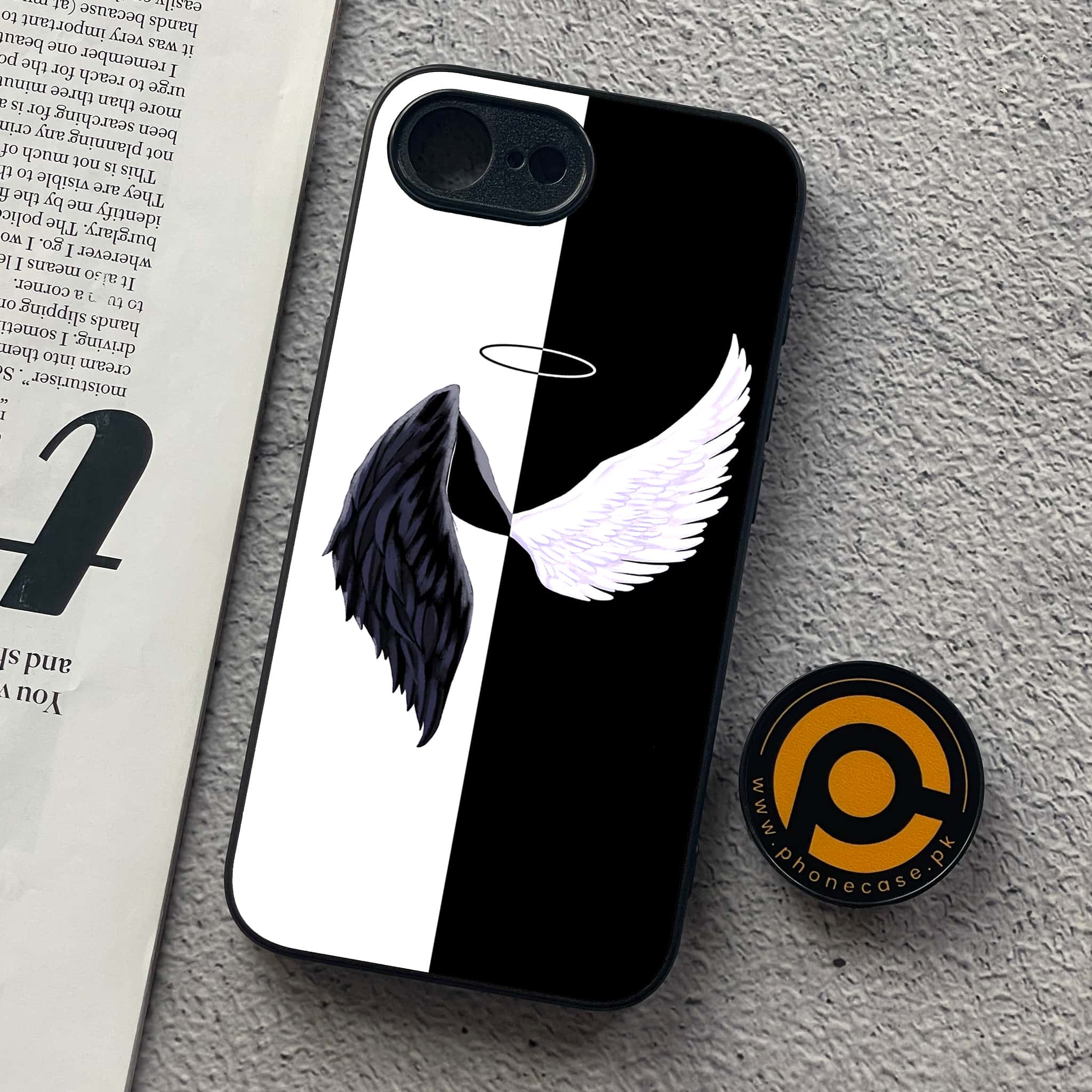 iPhone 16e - Angel Wings 2.0 Series - Premium Metal  Printed soft Bumper shock Proof Case