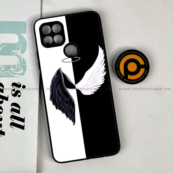 Oppo A15s - Angel Wings 2.0 Design 5  - Premium Printed Glass soft Bumper shock Proof Case  CS-35223