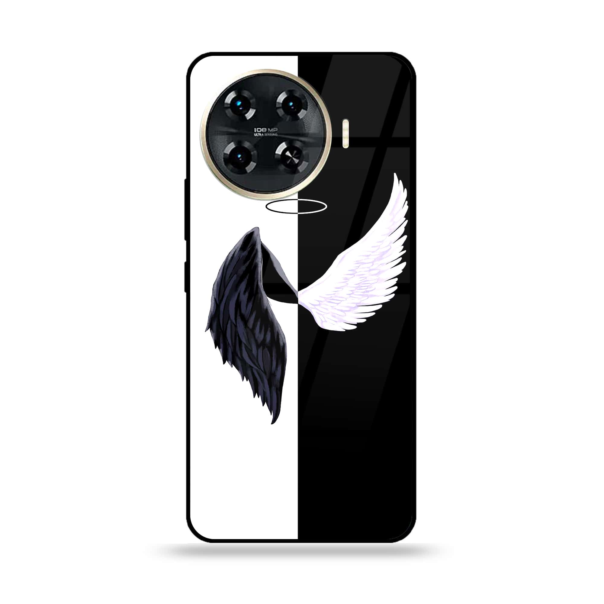 Tecno Spark 20 pro plus - Angel Wings 2.0 Series - Premium Printed Glass soft Bumper shock Proof Case