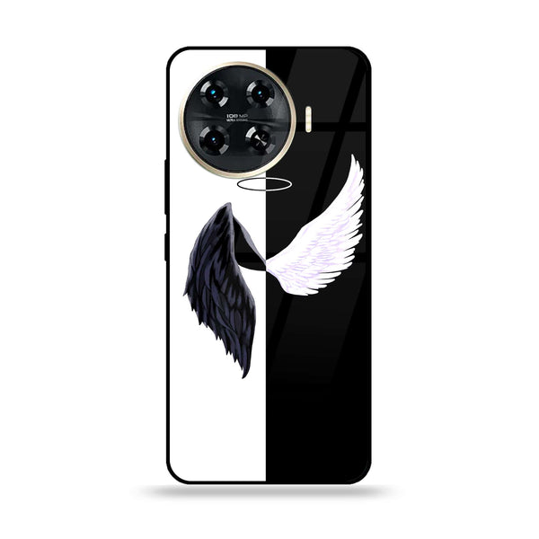 Tecno Spark 20 pro plus - Angel Wings 2.0 Design 5- Premium Printed Glass soft Bumper shock Proof Case CS-17403