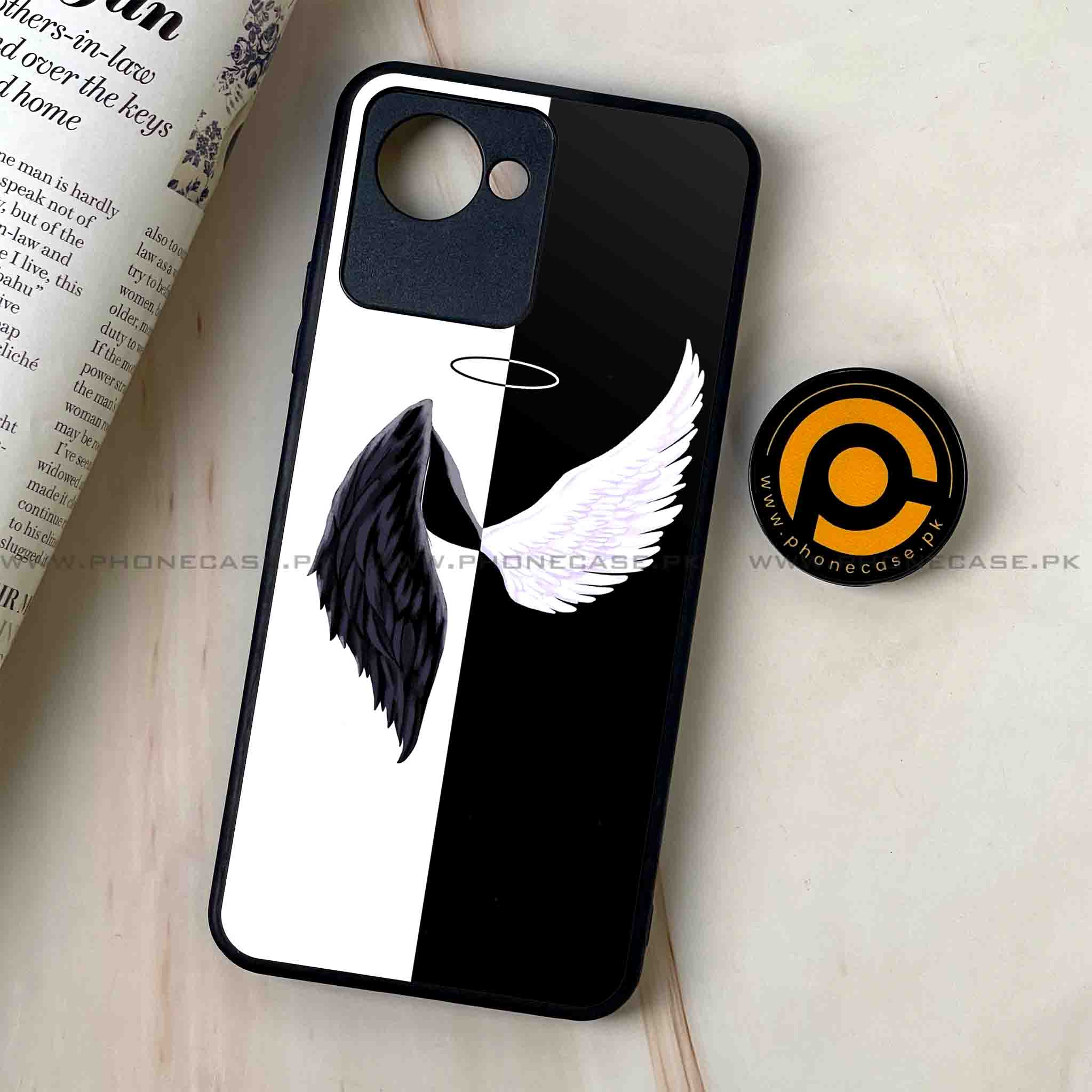 Realme C30 - Angel Wings 2.0 Series - Premium Printed Glass soft Bumper shock Proof Case