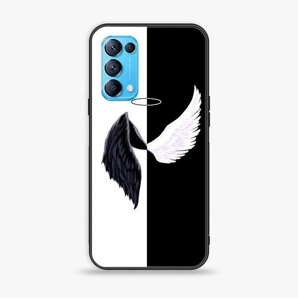 Oppo Reno 5 Angel Wings 2.0 Design 5 Premium Printed Glass soft Bumper shock Proof Case CS-10917