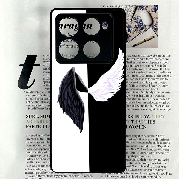 Infinix Note 40 Pro 4G - Angel Wings 5 Series - Premium Printed Glass soft Bumper shock Proof Case CS-14443