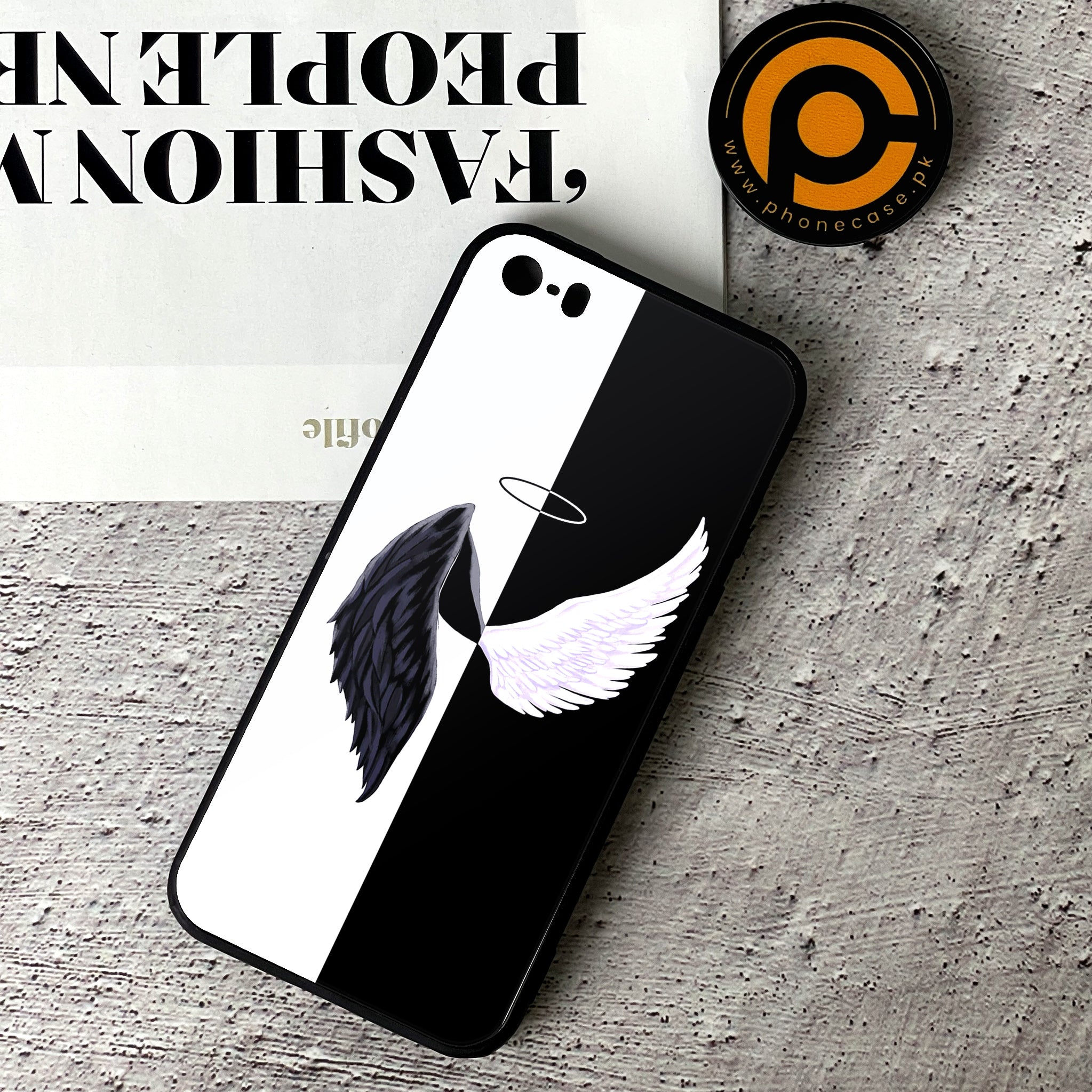 iPhone 5/5c/5s - Angel Wings 2.0 Series - Premium Printed Glass soft Bumper shock Proof Case