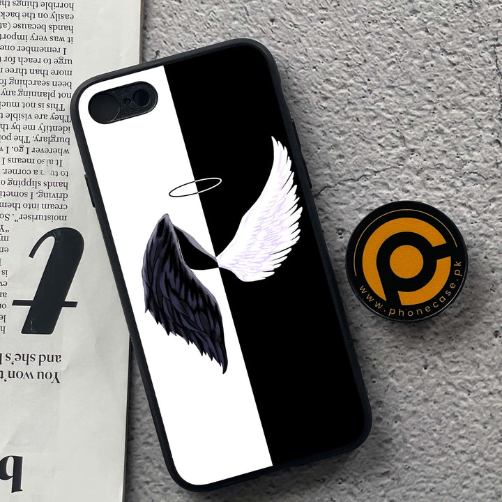 iPhone 7 / 8 - Angel wings 2.0 Design 5- Premium Printed Glass soft Bumper shock Proof Case CS-46420