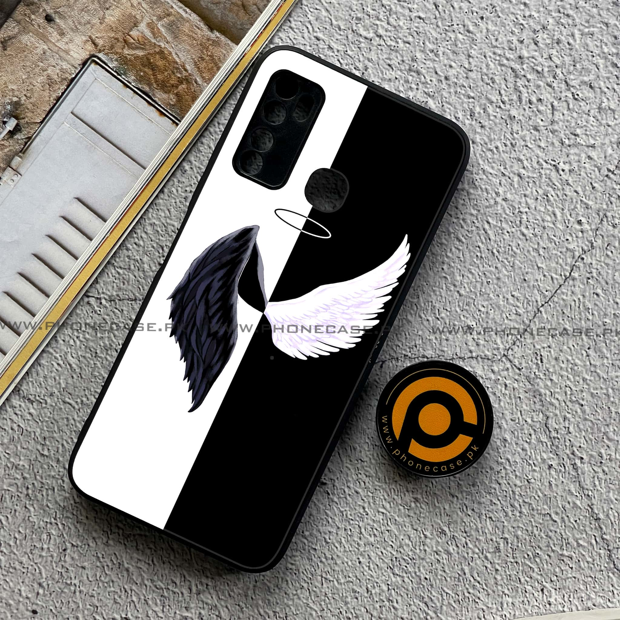 Infinix Note 7 Lite - Angel Wings 2.0 Series - Premium Printed Metal soft Bumper shock Proof Case