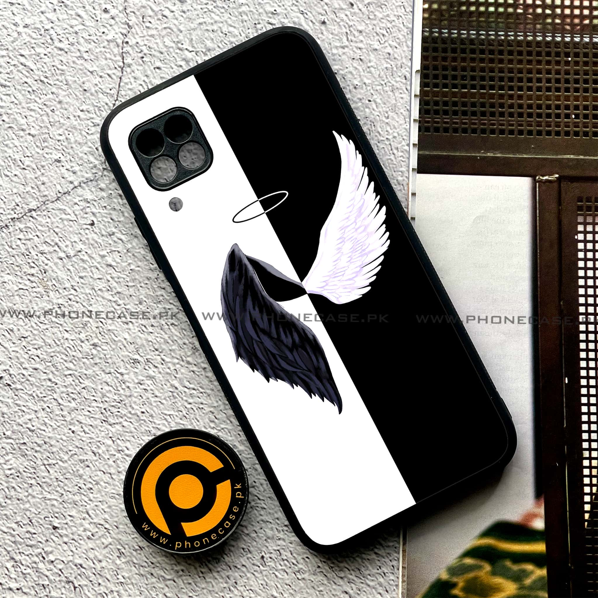 Huawei P40 Lite - Angel Wings 2.0 Series - Premium Printed Glass soft Bumper shock Proof Case