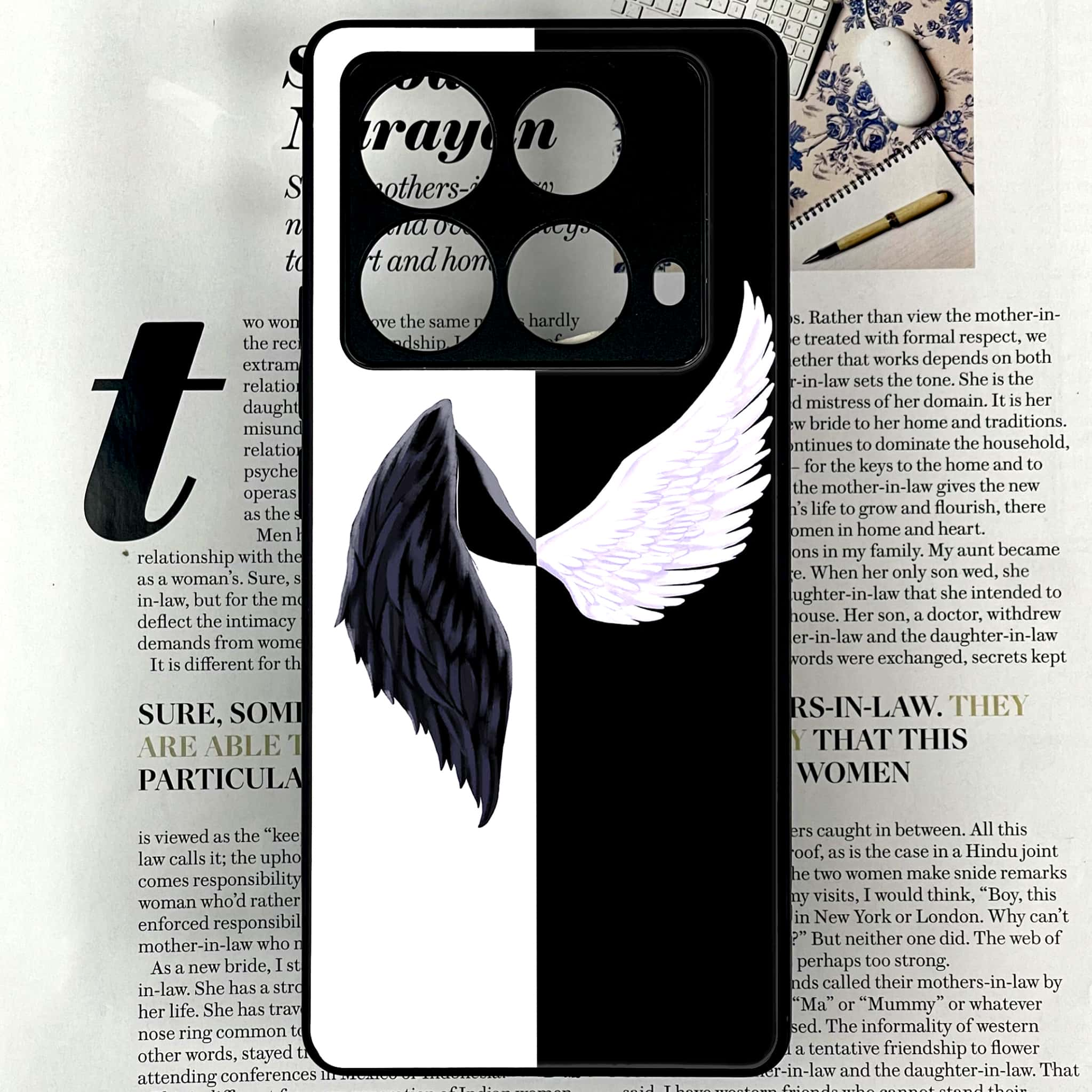 Infinix Note 40 4G - Angel Wings 2.0 Series - Premium Printed Glass soft Bumper shock Proof Case