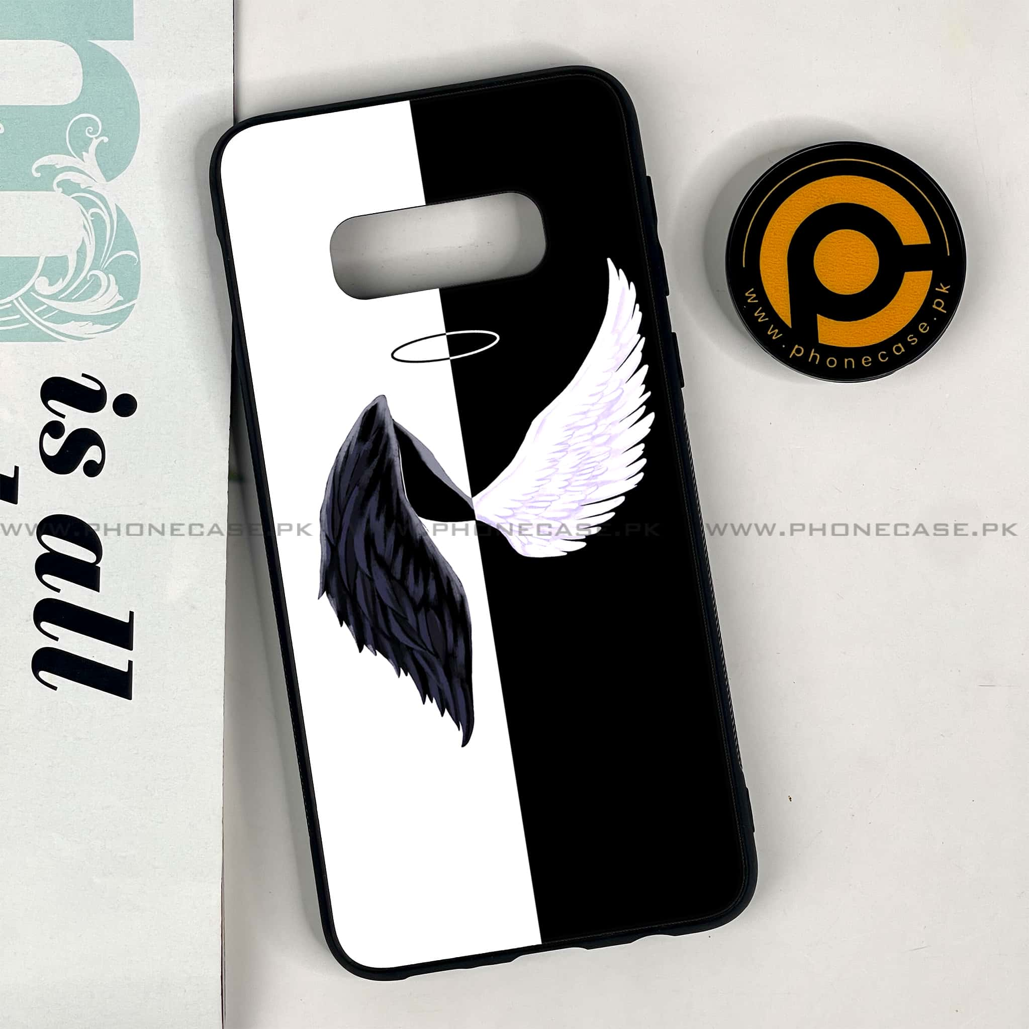 Galaxy S10e - Angel Wings 2.0 Series - Premium Printed Glass soft Bumper shock Proof Case