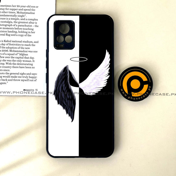 Vivo V20 - Angel Wings 2.0  Design 5- Premium Printed Glass soft Bumper shock Proof Case CS-46906