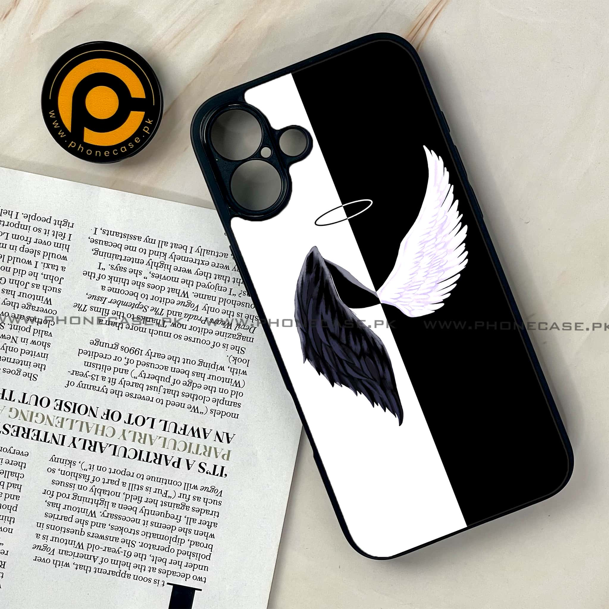 iPhone 16 Plus - Angel Wings 2.0 Series - Premium Printed Glass soft Bumper shock Proof Case