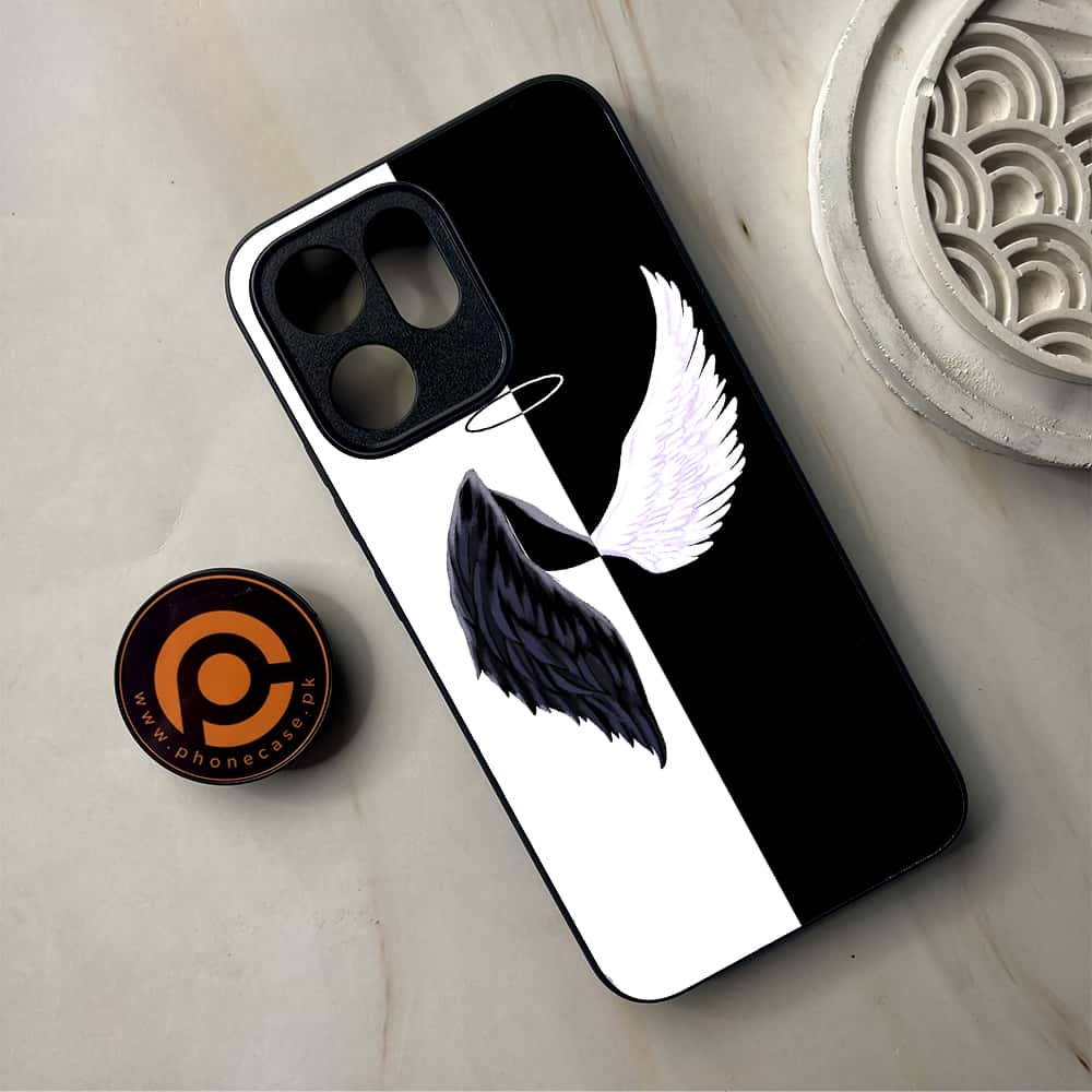 Oppo Reno 14F - Angel Wings 2.0 Series - Premium Metal Printed Soft Bumper Shockproof Case