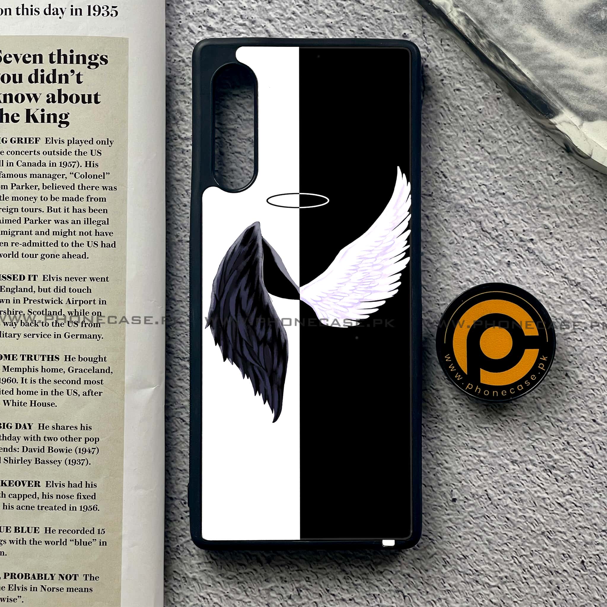 LG Velvet - Angel Wings 2.0 Series - Premium Printed Glass soft Bumper shock Proof Case