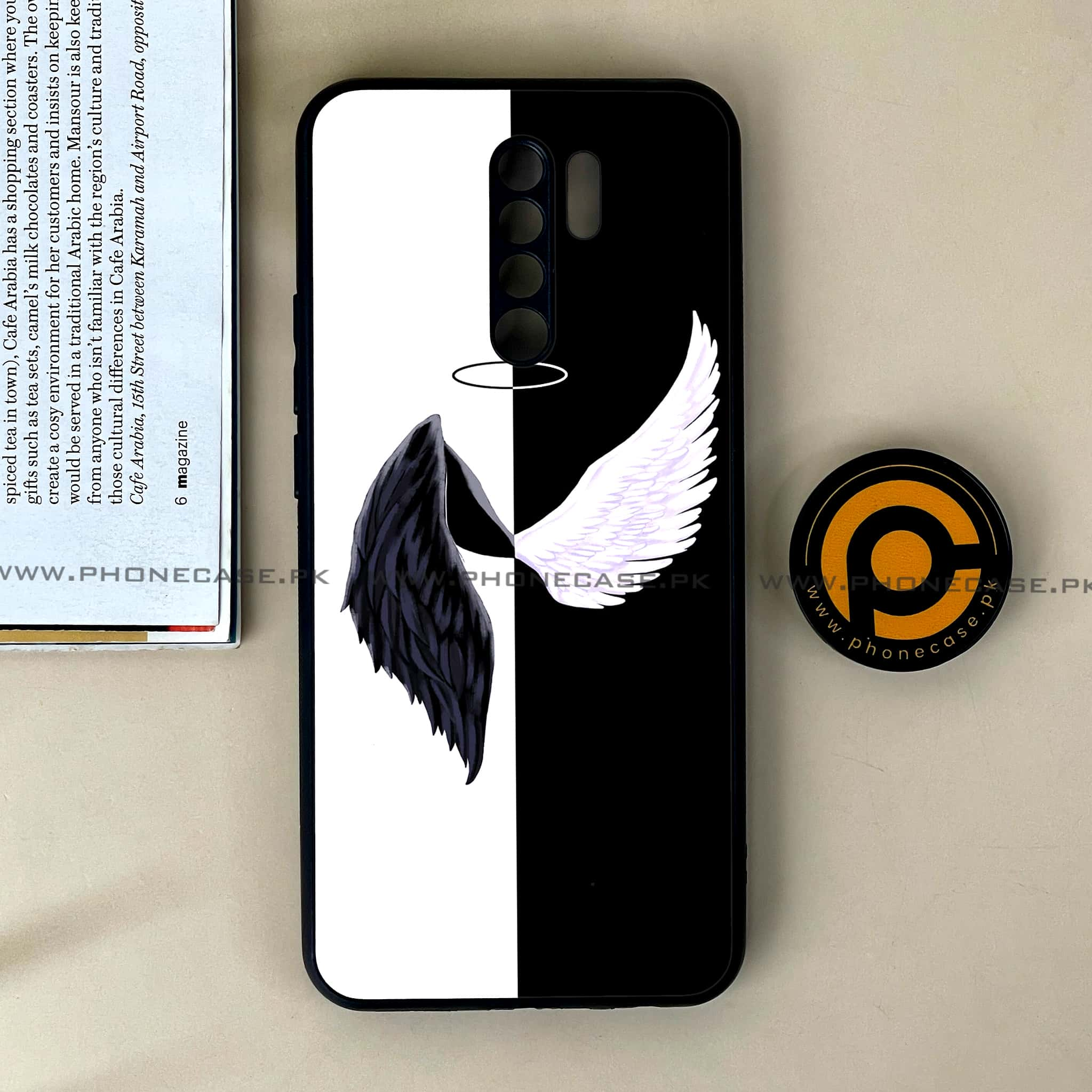 Xiaomi Redmi 9 - Angel Wings 2.0 Series - Premium Printed Glass soft Bumper shock Proof Case