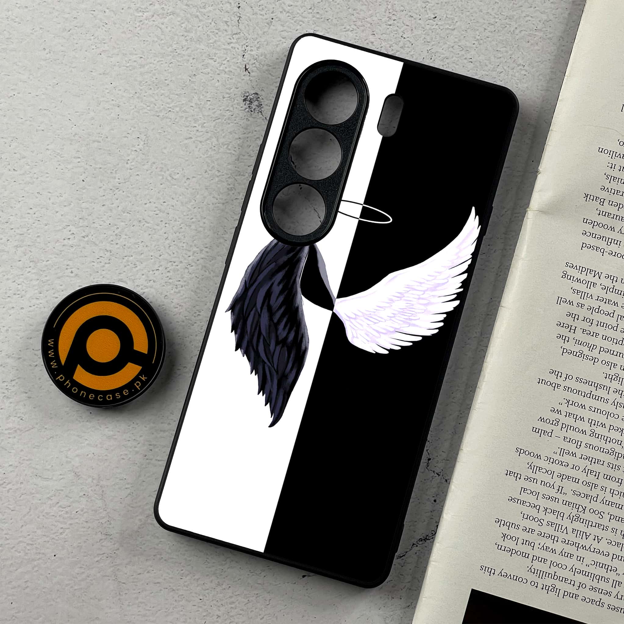 Tecno Camon 40 Pro - Angel Wings 2.0 Series - Premium Metal Printed Soft Bumper Shockproof Case