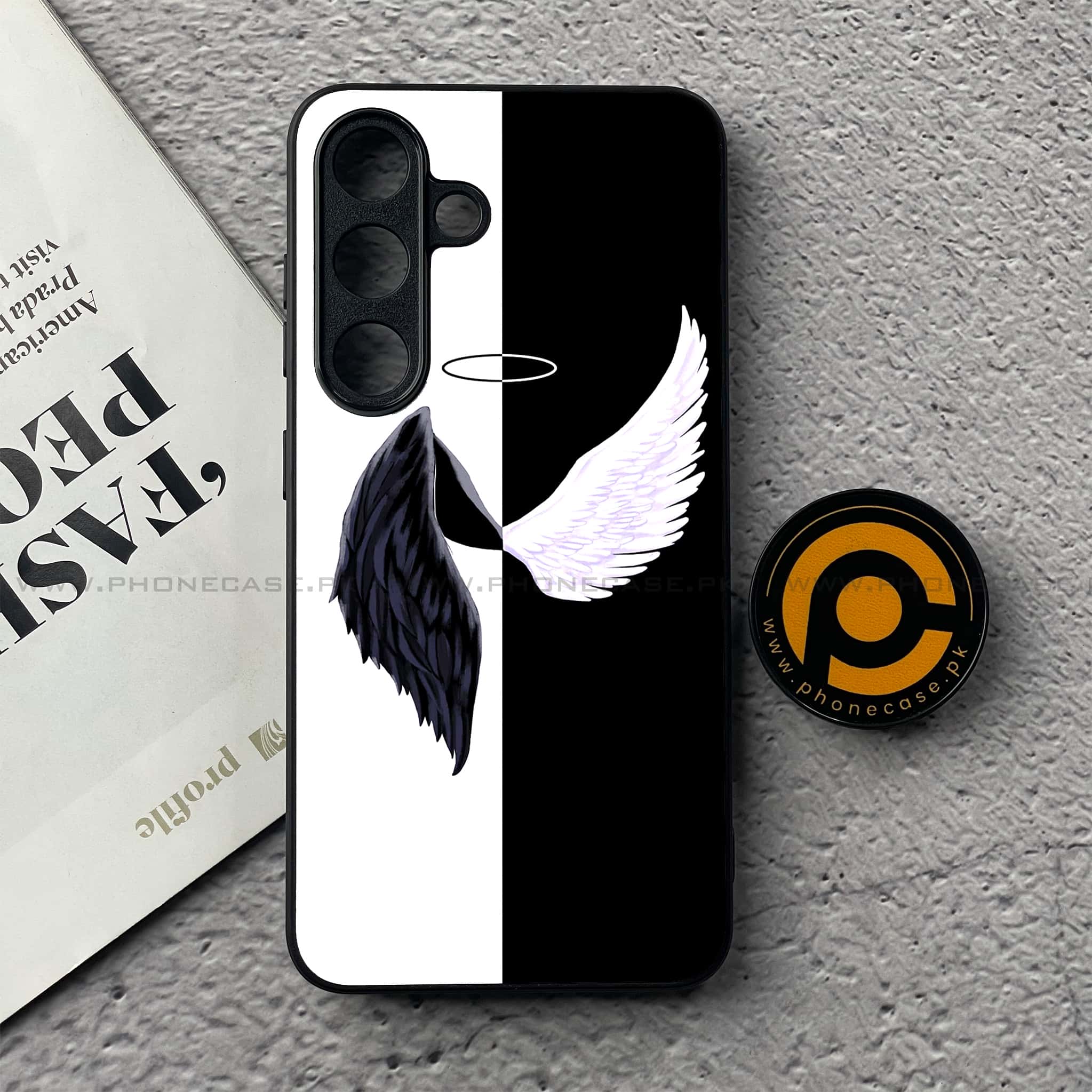 Samsung Galaxy S25 FE - Angel Wings 2.0 Series - Premium Metal Printed soft Bumper shock Proof Case