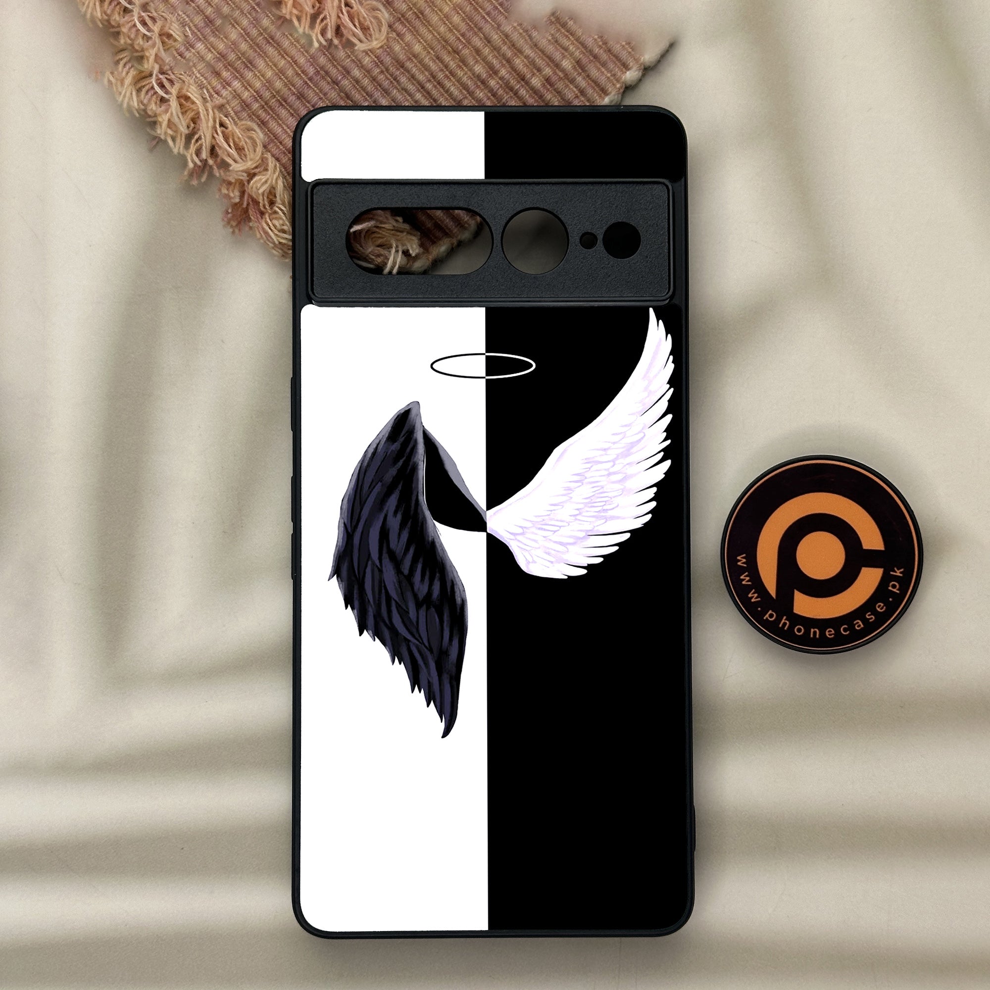 Google Pixel 7 Pro - Angel Wings 2.0 Series - Premium Metal Printed soft Bumper Shock Proof Case