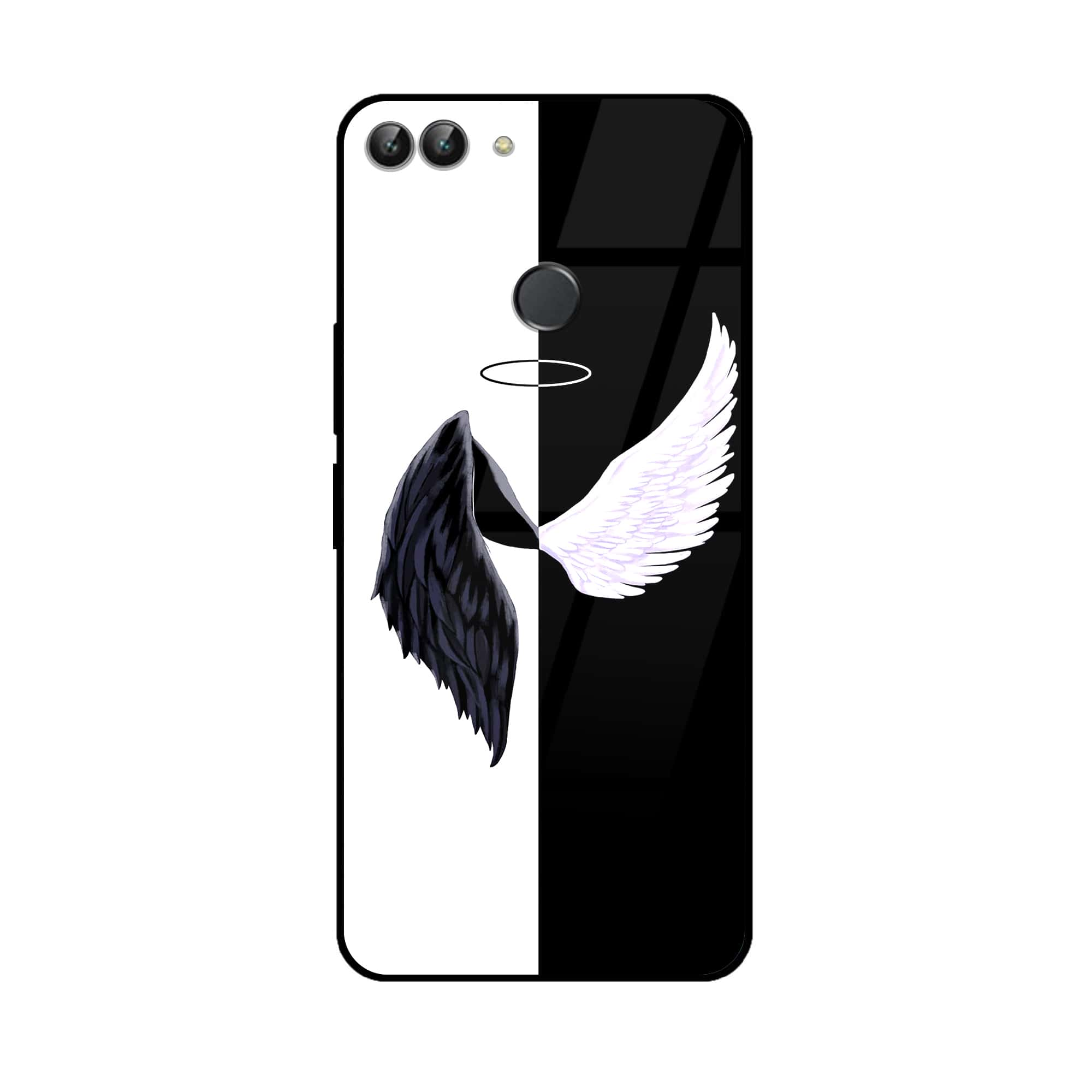 Huawei P Smart - Angel Wings 2.0 Series - Premium Printed Glass soft Bumper shock Proof Case