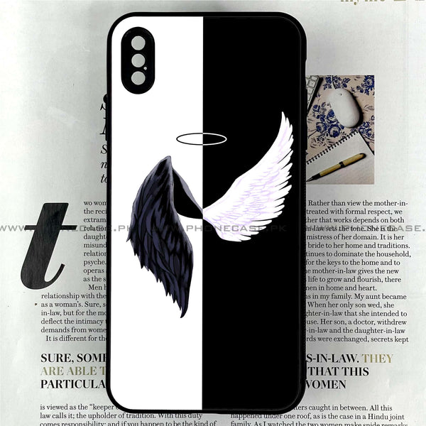 iPhone XS Max - Angel Wings Series 2.0 Design 5  - Premium Printed Glass soft Bumper shock Proof Case CS-19411