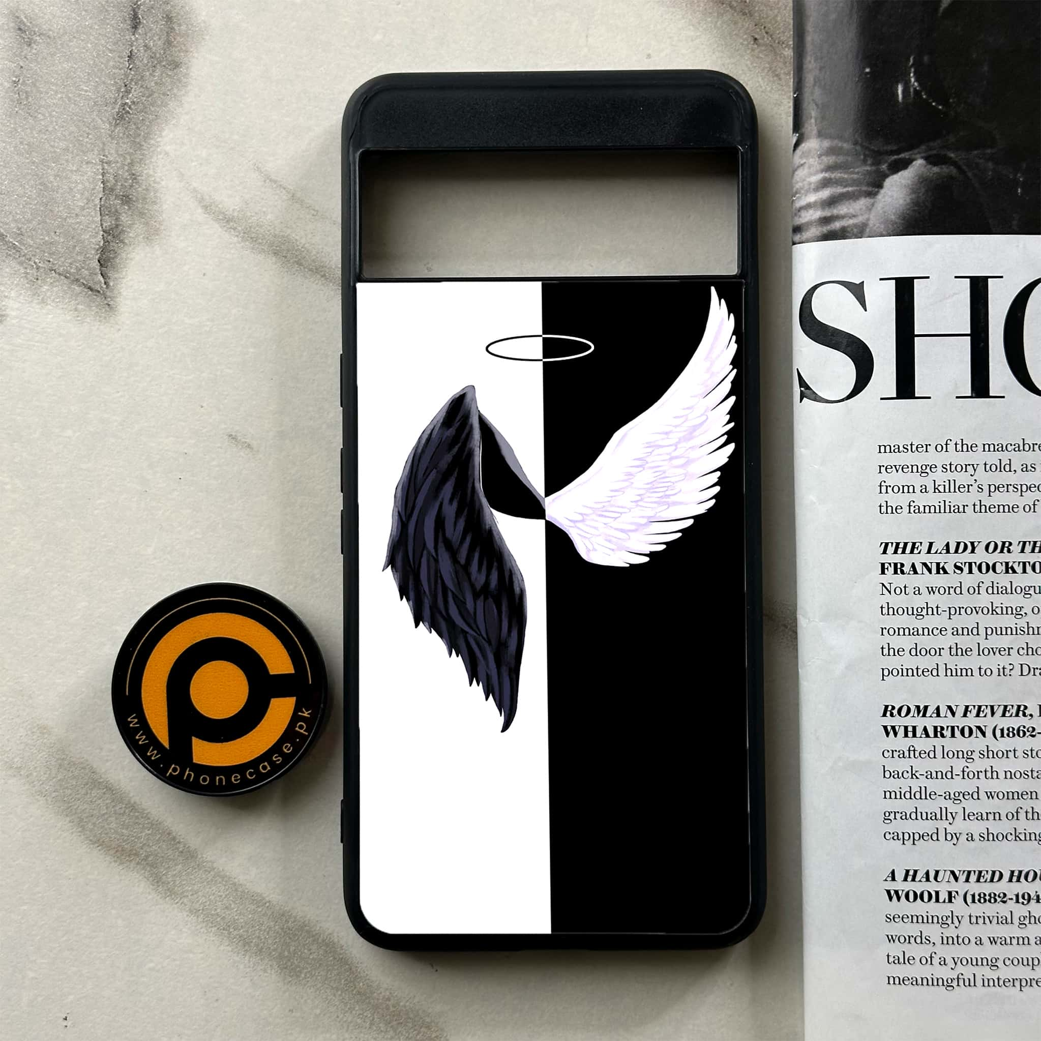 Google Pixel 8 Pro - Angel Wings 2.0 Series - Premium Printed Glass soft Bumper shock Proof Case