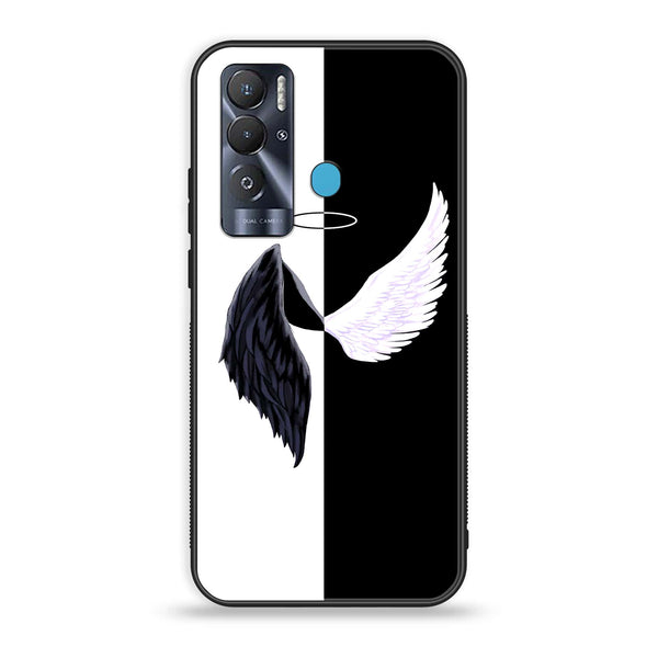 Tecno Pova Neo Angel Wings Design 5 2.0  Premium Printed Glass soft Bumper shock Proof Case CS-8639 CS-8654