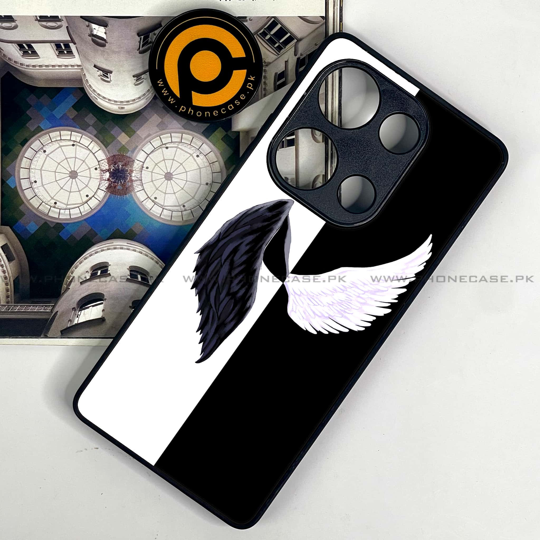 Redmi Note 13 Pro 4G - Angel Wings 2.0 Series - Premium Metal Printed soft Bumper shock Proof Case