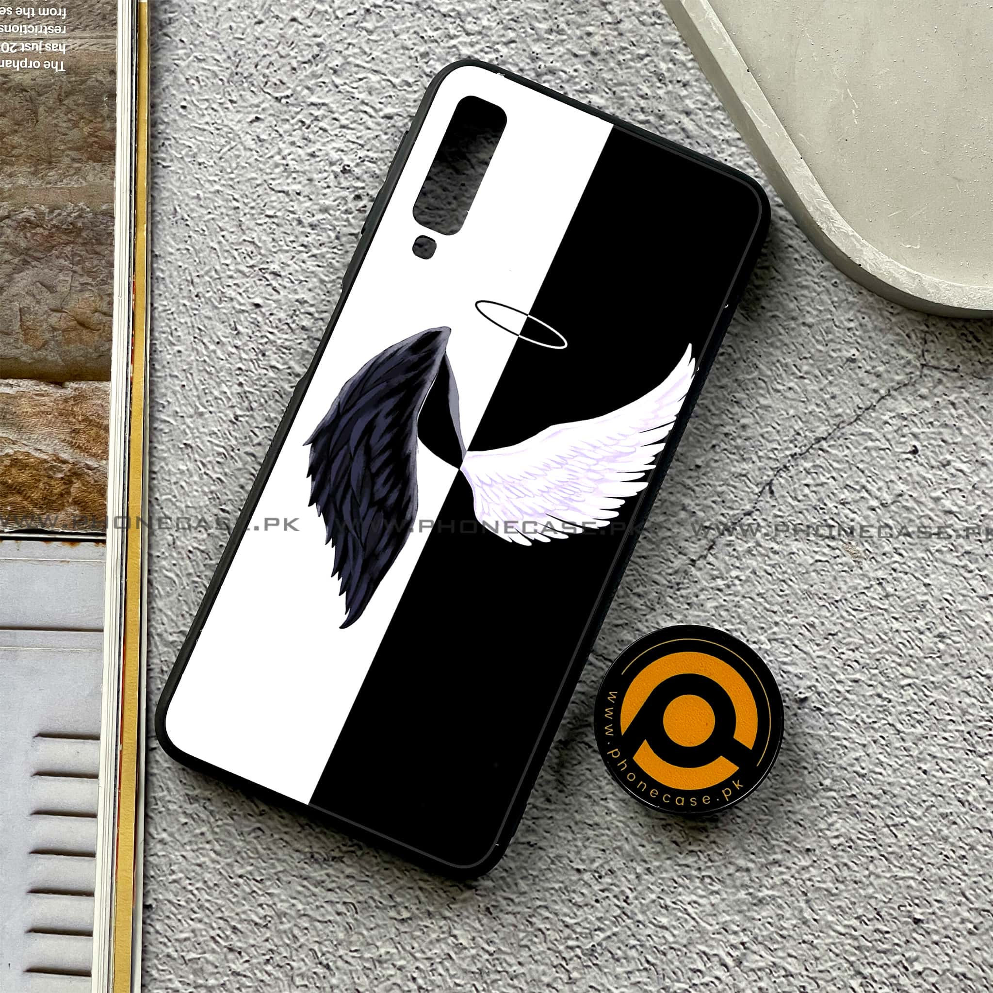 Galaxy A7 2018 - Angel Wings 2.0 Series - Premium Printed Metal soft Bumper shock Proof Case