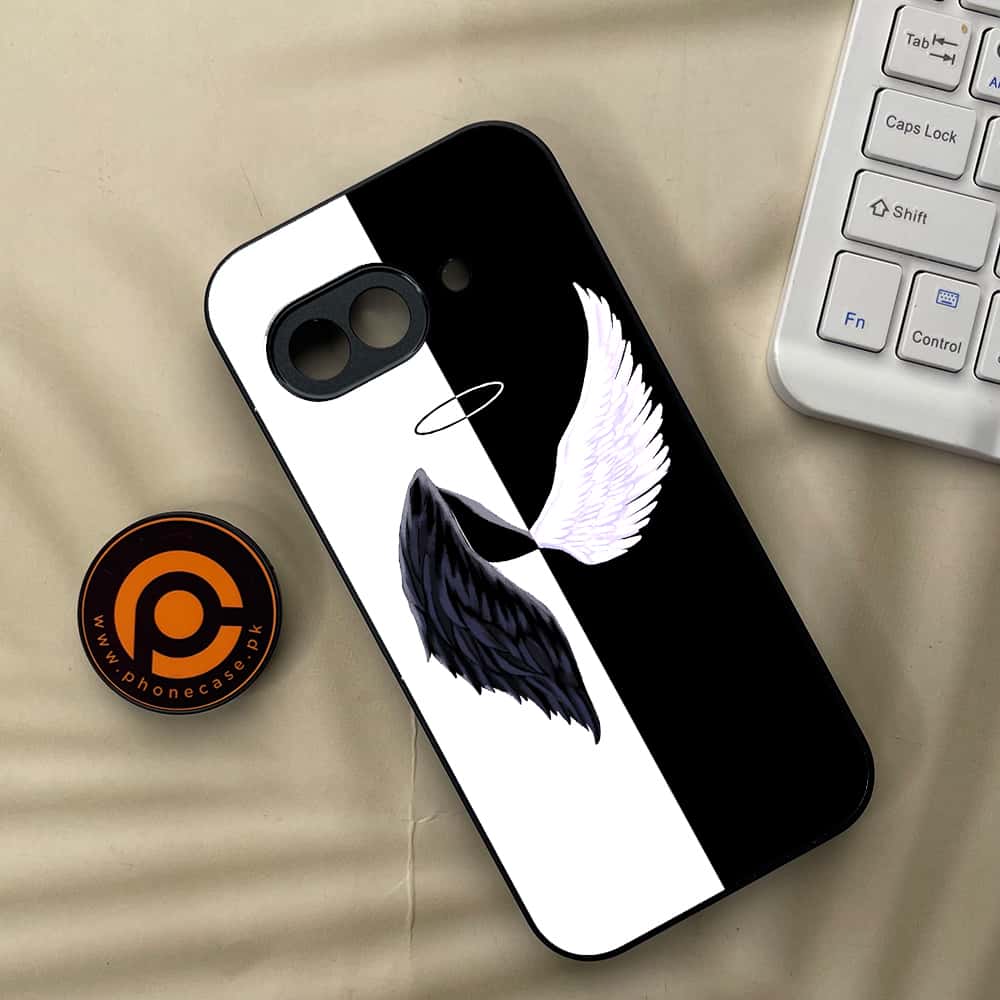 Google Pixel 9a - Angel Wings 2.0 Series - Premium Metal Printed soft Bumper Shock Proof Case