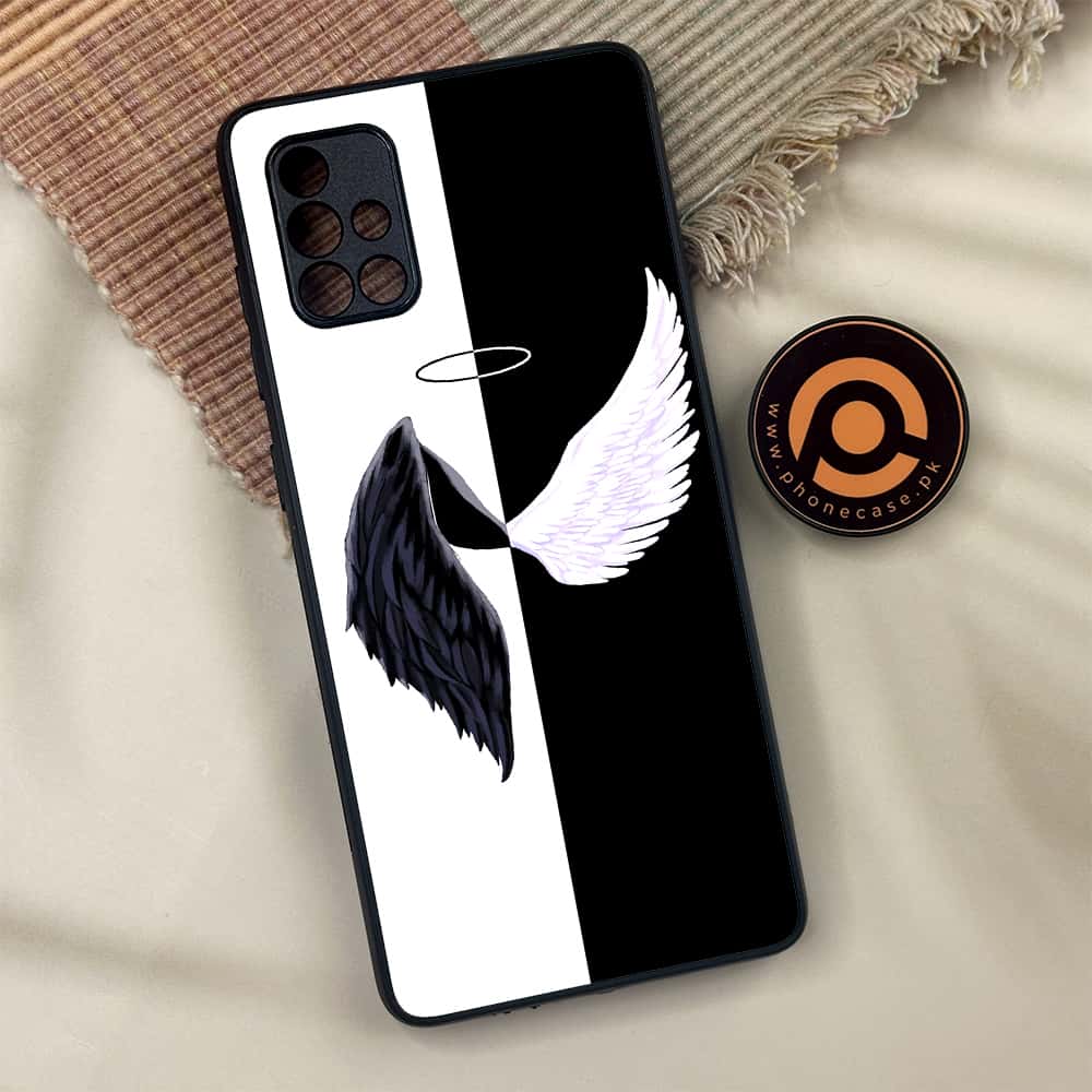 Samsung Galaxy A71 -  Angel Wings 2.0  Series - Premium Metal Printed soft Bumper shock Proof Case