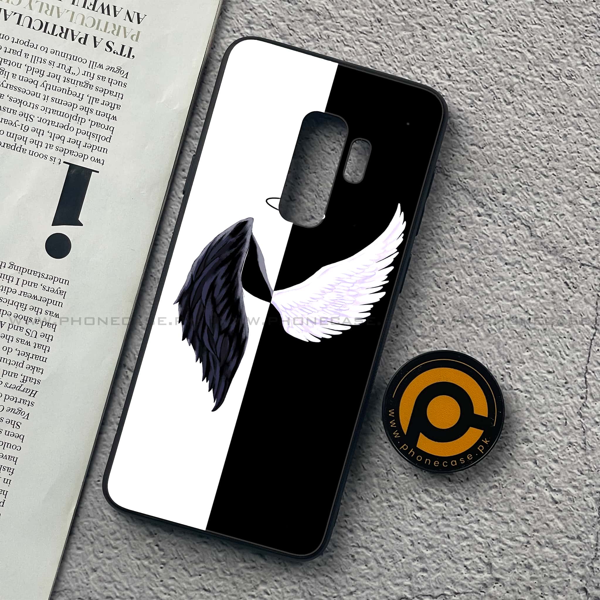 Samsung Galaxy S9 Plus - Angel Wings 2.0 Series - Premium Printed Glass soft Bumper shock Proof Case