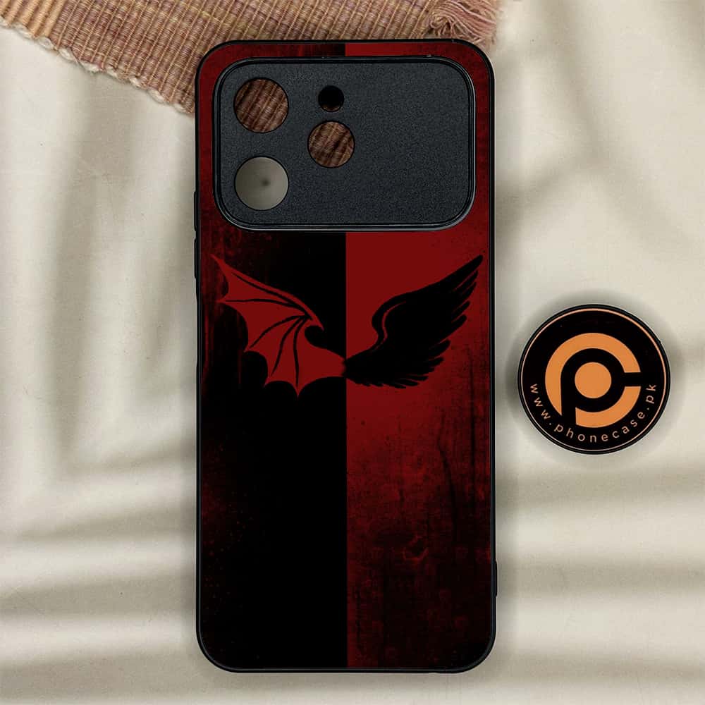 Tecno Spark 40 - Angel Wings 2.0 Series - Premium Metal Printed soft Bumper shock Proof Case