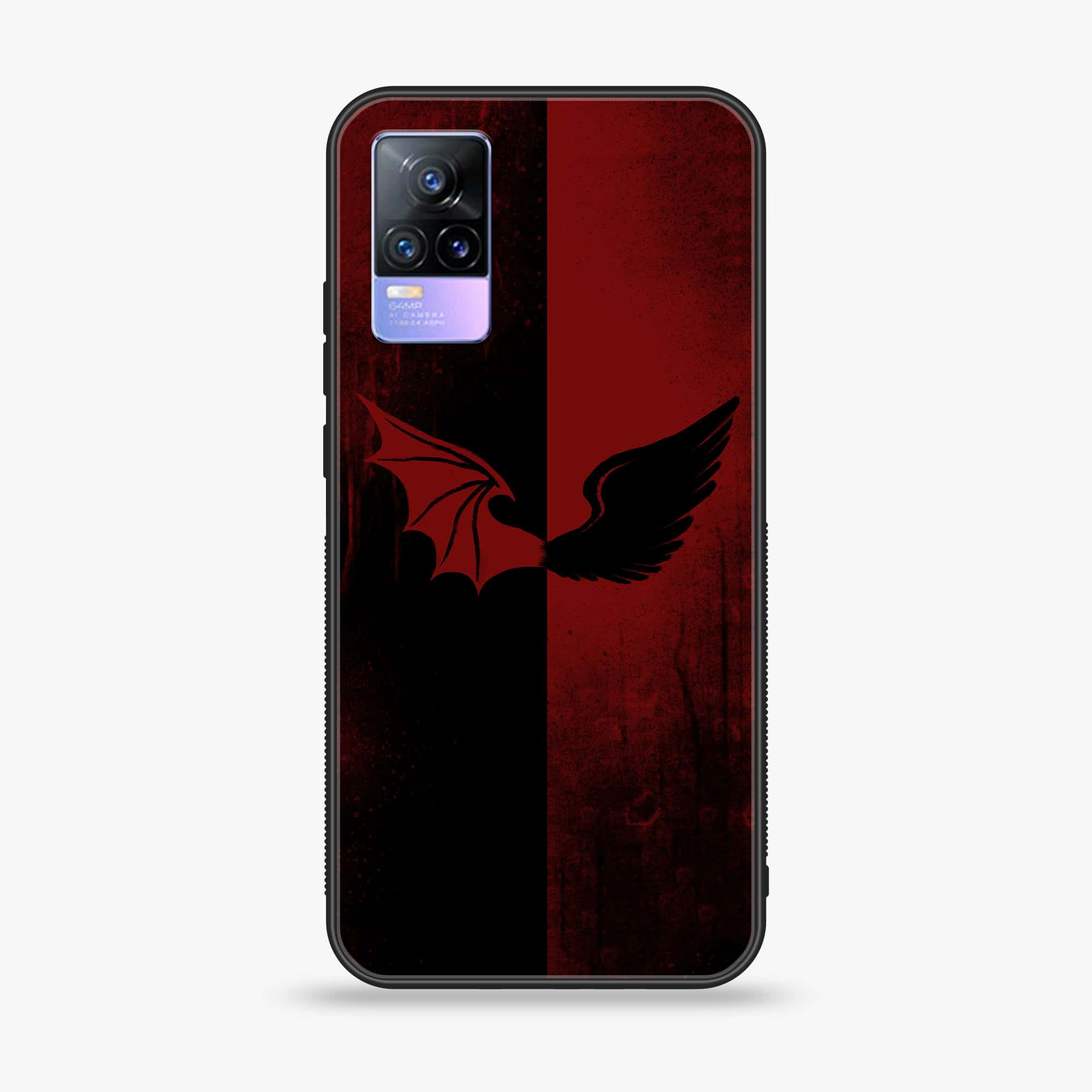 Vivo V21e - Angel Wings 2.0  Series - Premium Printed Glass soft Bumper shock Proof Case