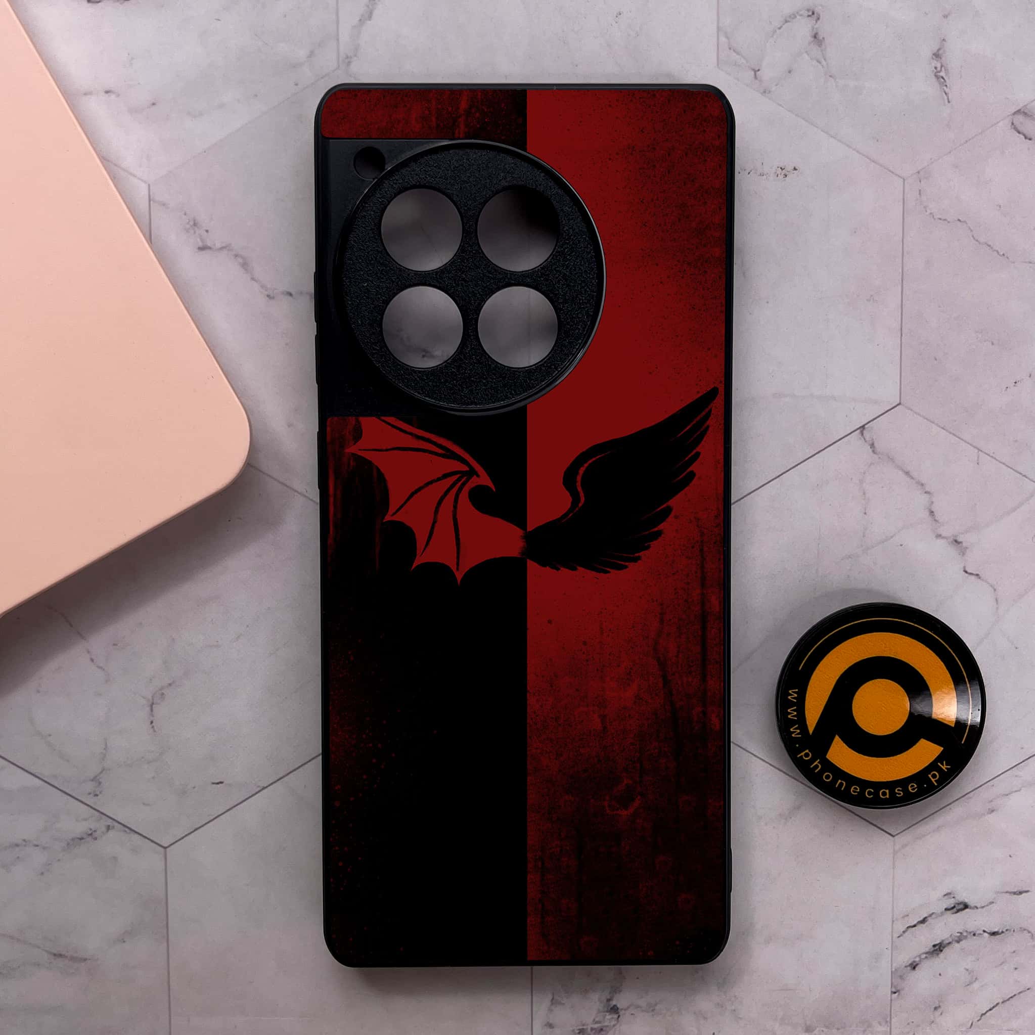 OnePlus 12R - Angel Wings 2.0 Series - Premium Metal Printed soft Bumper shock Proof Case