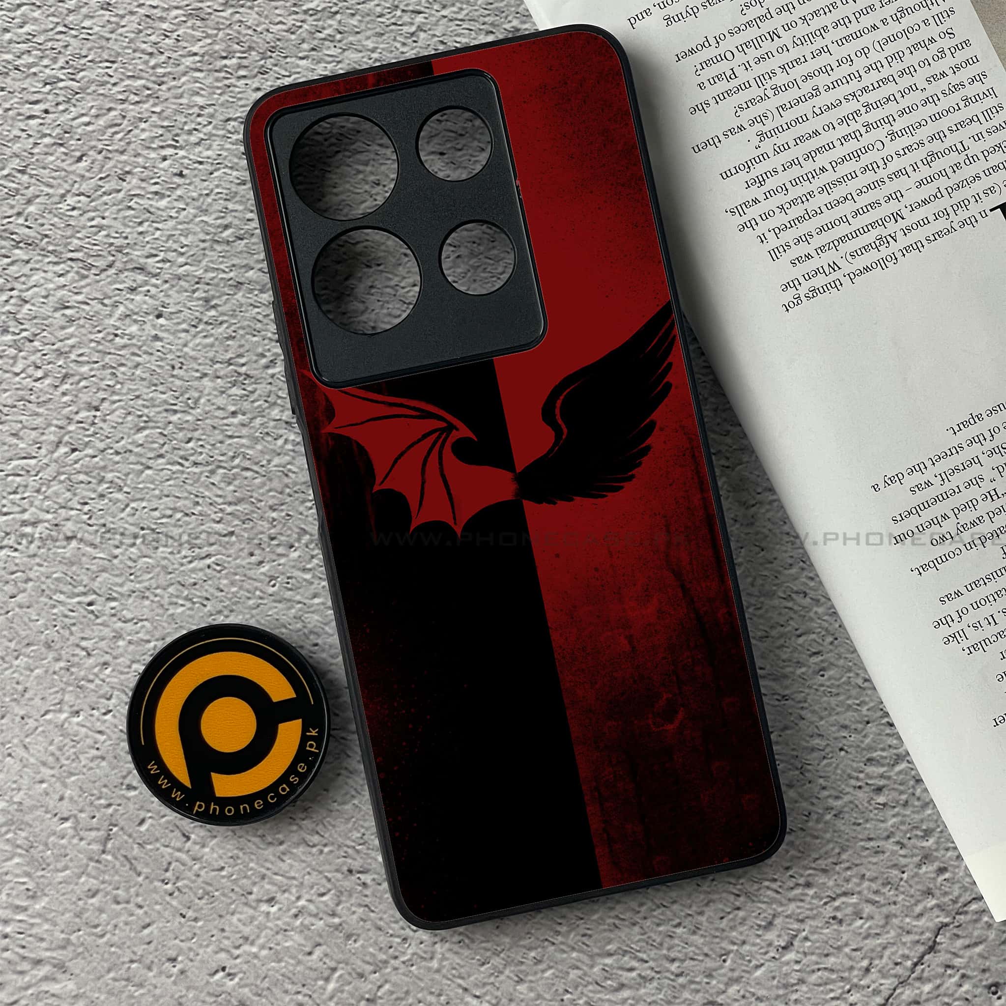 Infinix Note 30 - Angel Wings 2.0 Series - Premium Printed Glass soft Bumper shock Proof Case