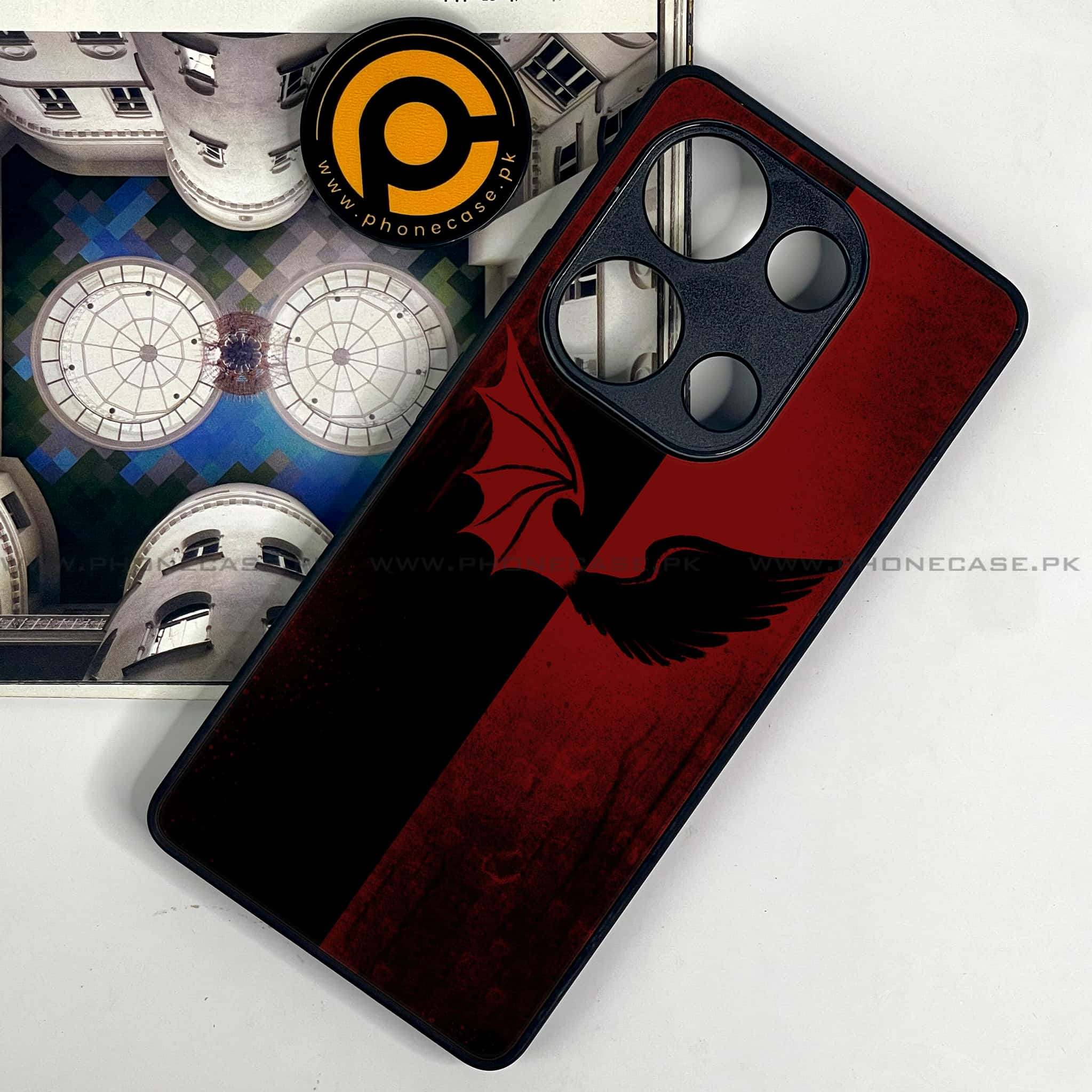 Redmi Note 13 Pro 4G - Angel Wings 2.0 Series - Premium Metal Printed soft Bumper shock Proof Case