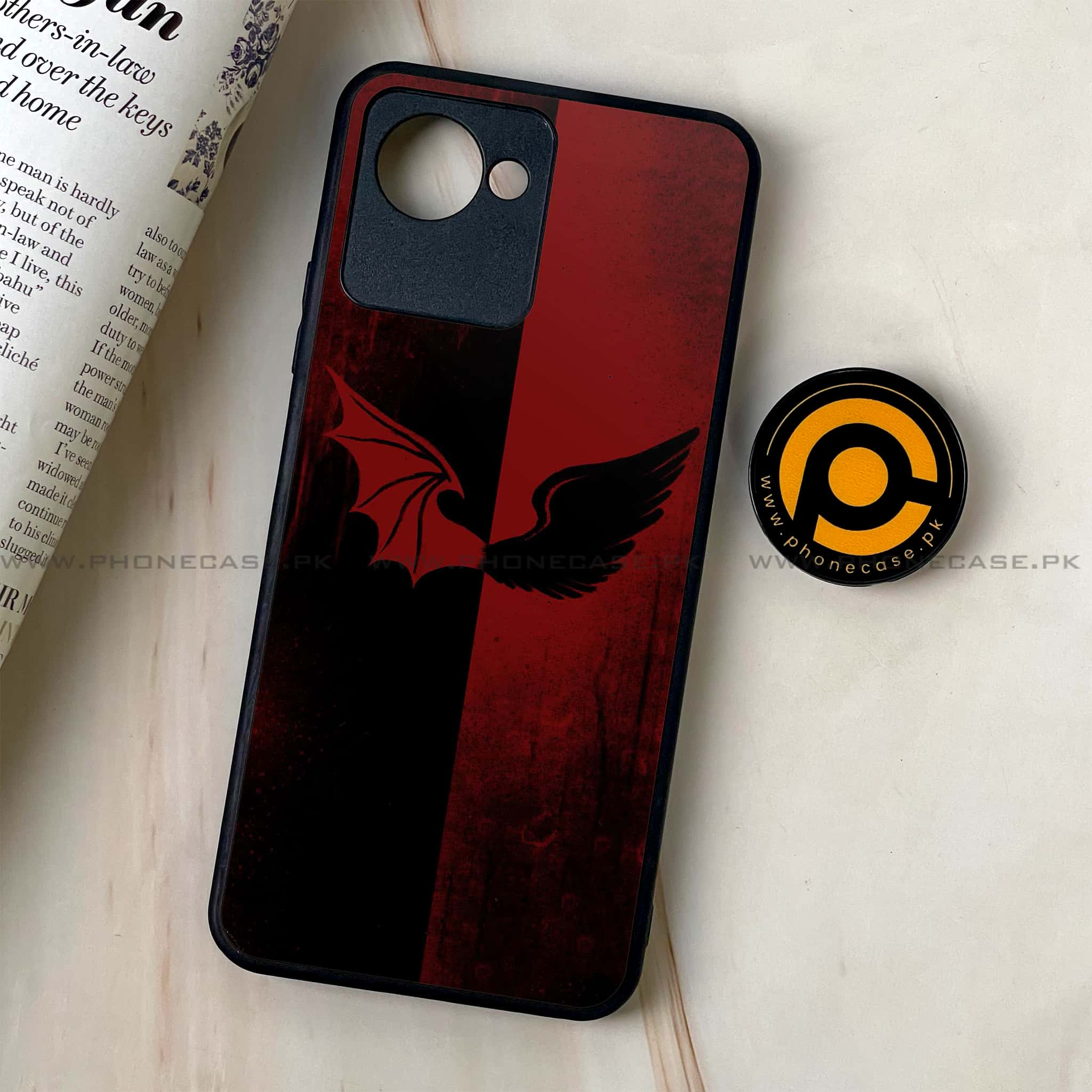 Realme C30 - Angel Wings 2.0 Series - Premium Printed Glass soft Bumper shock Proof Case