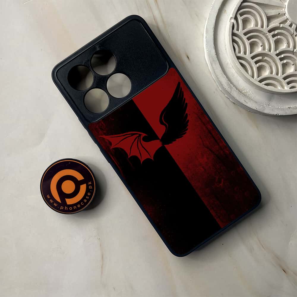 Xiaomi Poco F6 Pro - Angel Wings Series - Premium Metal Printed soft Bumper shock Proof Case