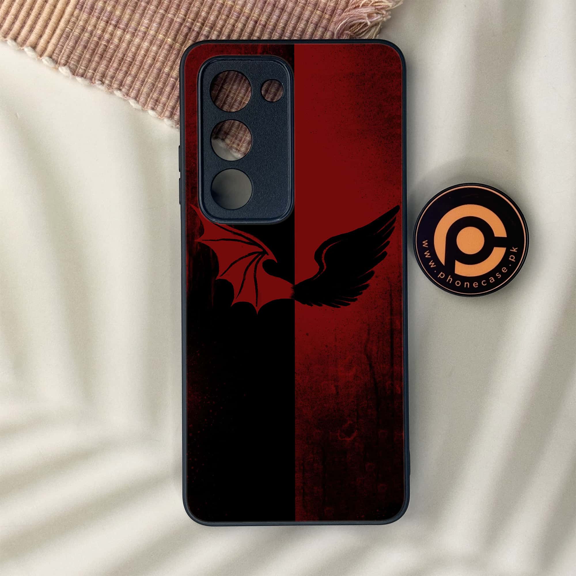 Oppo A5 2025 - Angel Wings 2.0 Series - Premium Metal Printed soft Bumper shock Proof Case