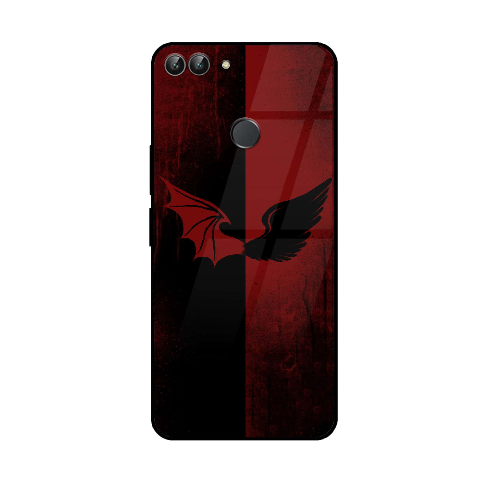 Huawei P Smart - Angel Wings 2.0 Series - Premium Printed Glass soft Bumper shock Proof Case