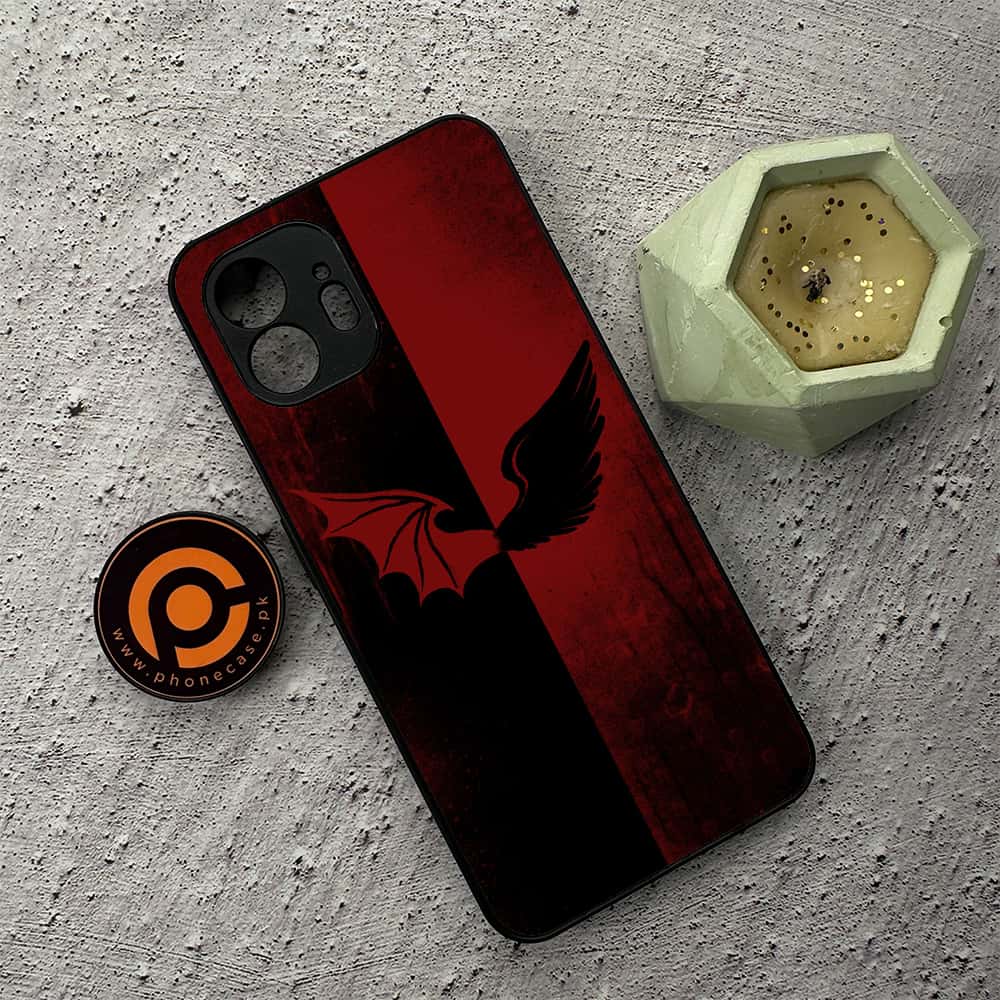 Nothing Phone 2 - Angel Wings 2.0 Series - Premium Metal  Printed soft Bumper shock Proof Case