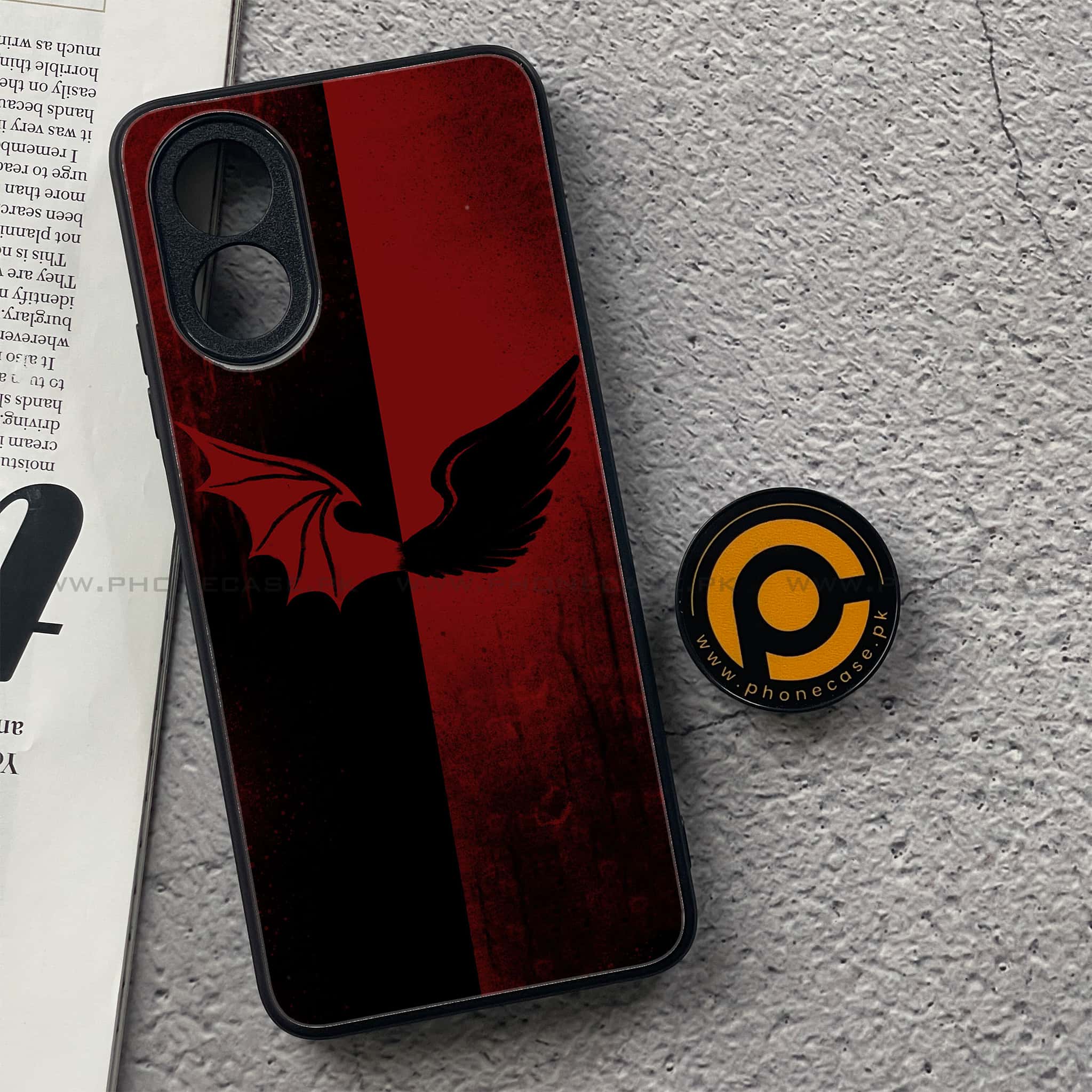 Oppo A18 4G - Angel Wings 2.0 Series - Premium Printed Glass soft Bumper shock Proof Case