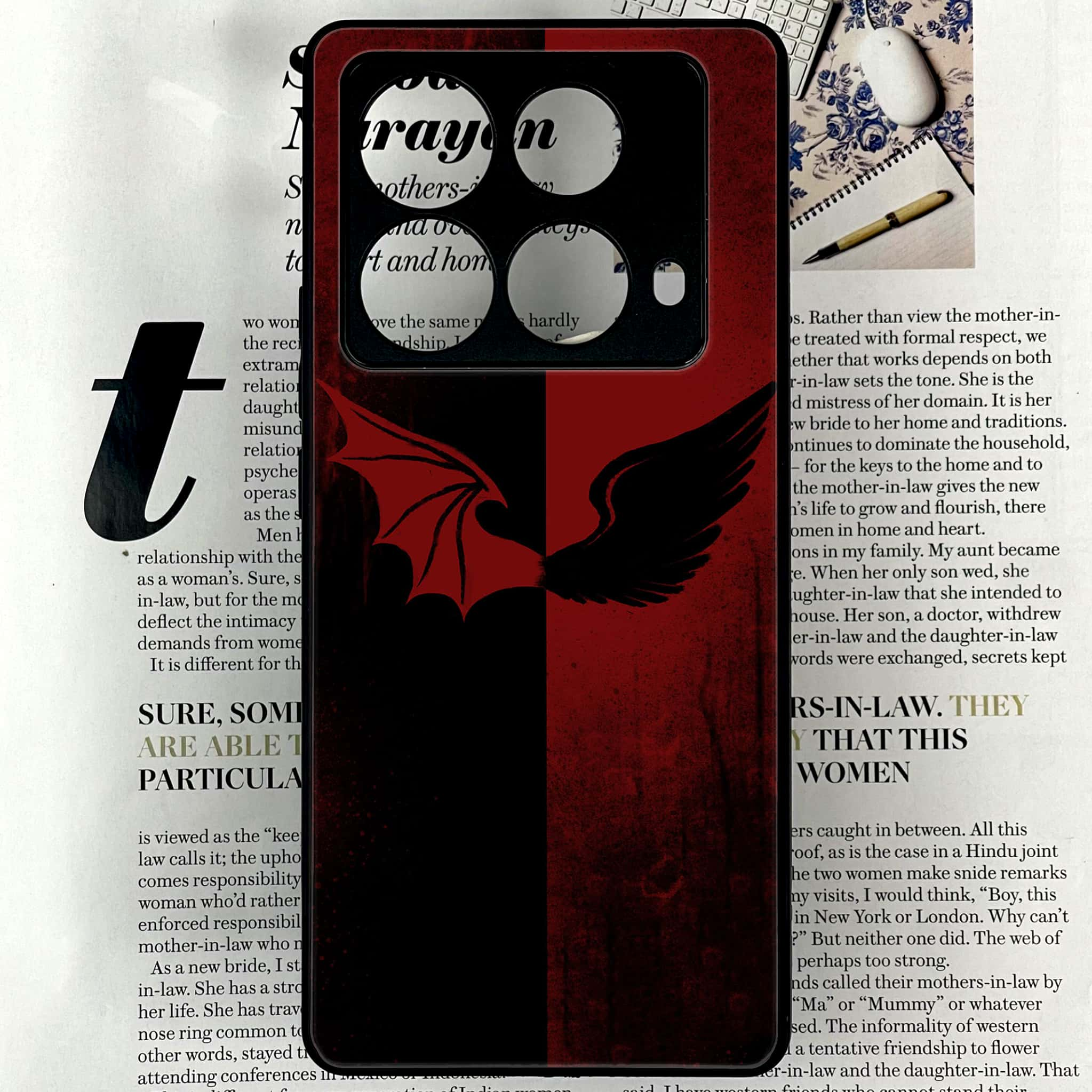 Infinix Note 40 4G - Angel Wings 2.0 Series - Premium Printed Glass soft Bumper shock Proof Case