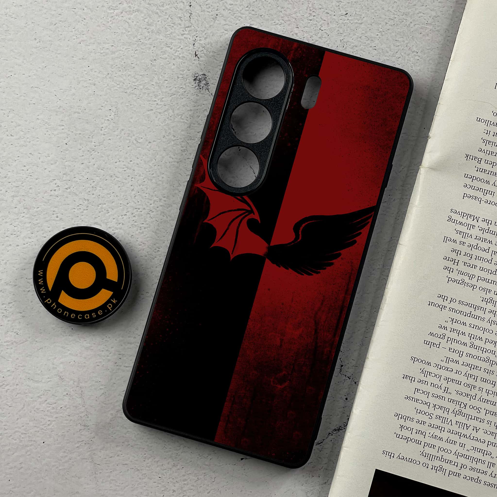 Tecno Camon 40 Pro - Angel Wings 2.0 Series - Premium Metal Printed Soft Bumper Shockproof Case