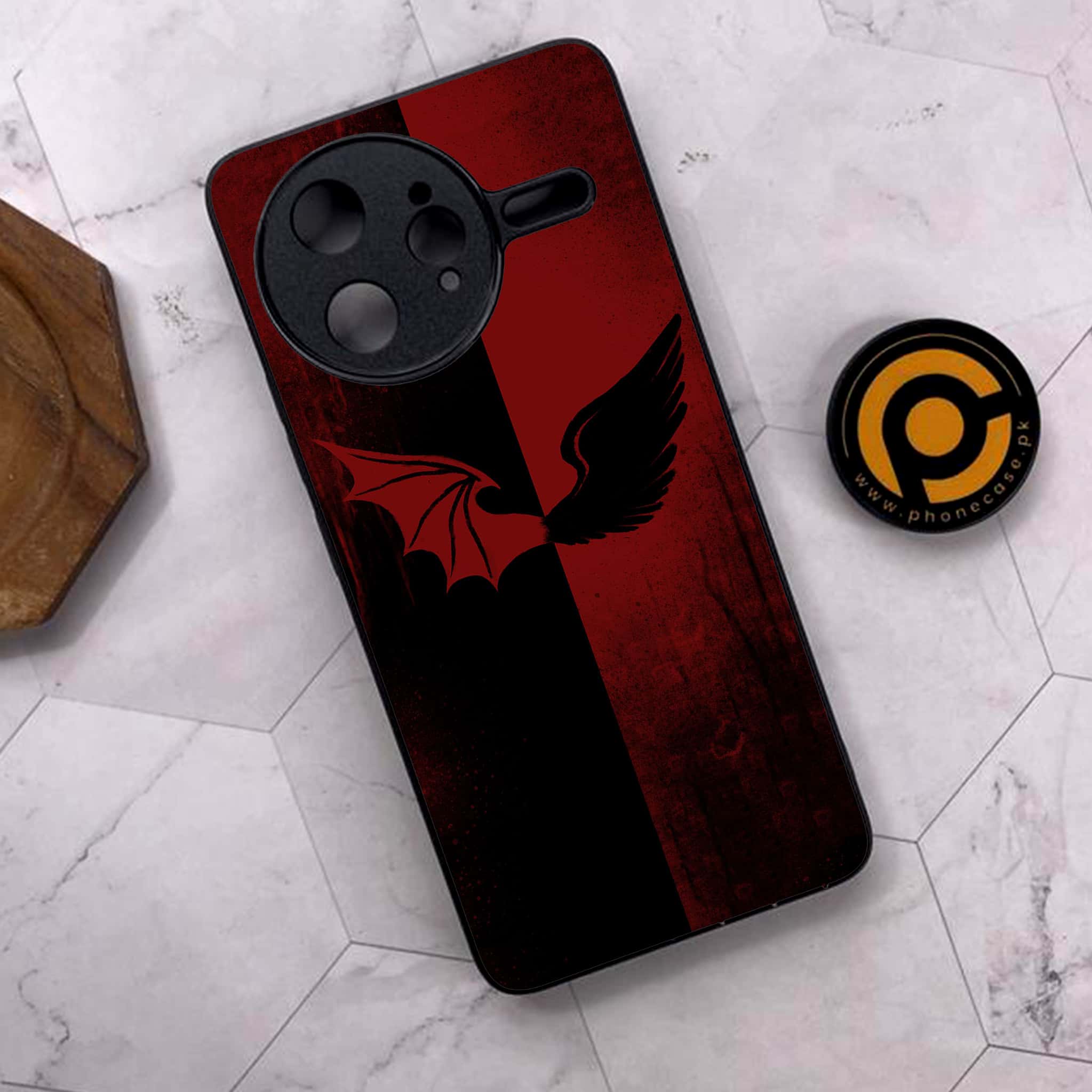 Xiaomi Poco F7 Ultra 5G - Angel Wings 2.0 Series - Premium Metal Printed soft Bumper shock Proof Case