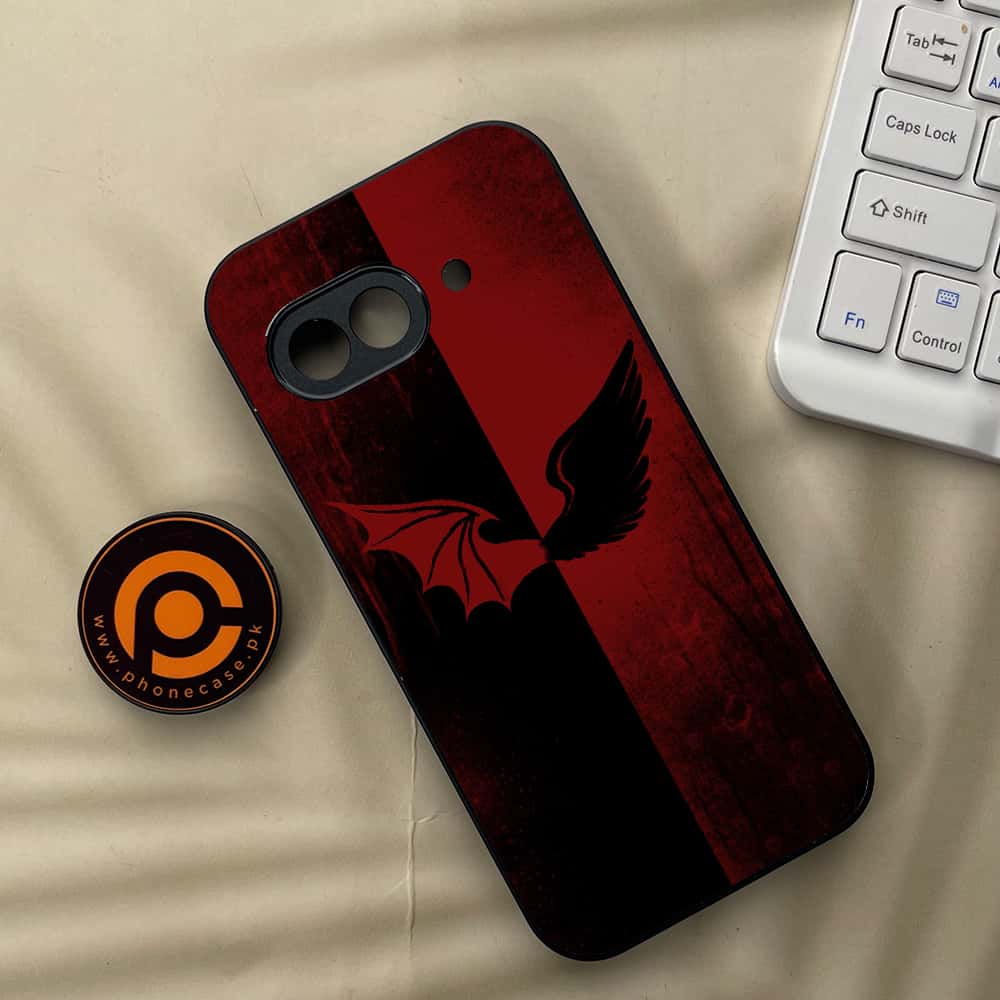 Google Pixel 9a - Angel Wings 2.0 Series - Premium Metal Printed soft Bumper Shock Proof Case