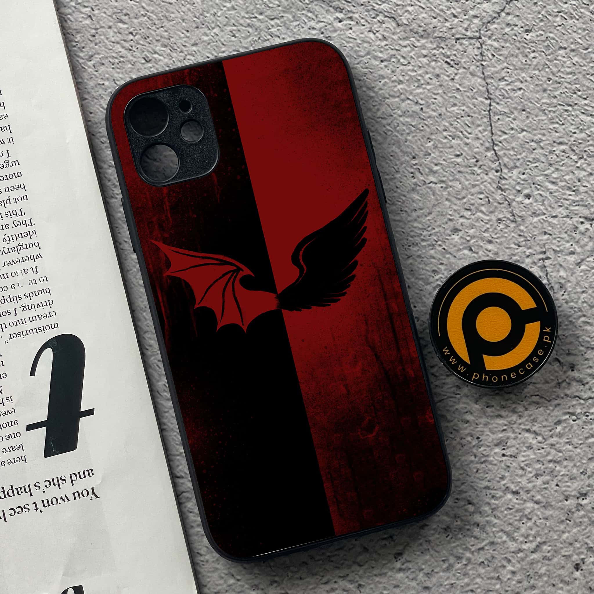 iPhone 11 Angel Wing 2.0  Series  Premium Printed Glass soft Bumper shock Proof Case