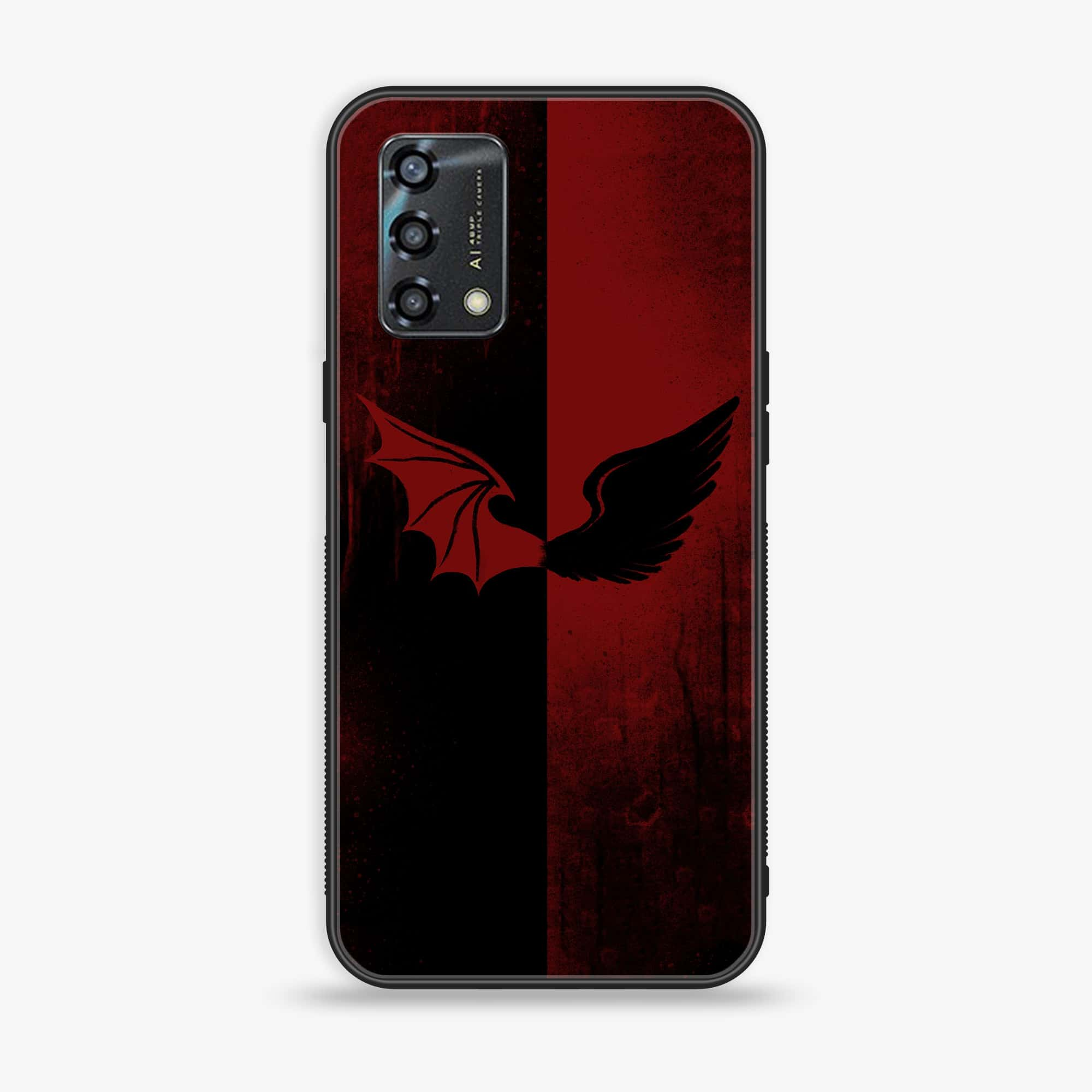 Oppo A95 - Angel Wings 2.0 Series - Premium Printed Glass soft Bumper shock Proof Case